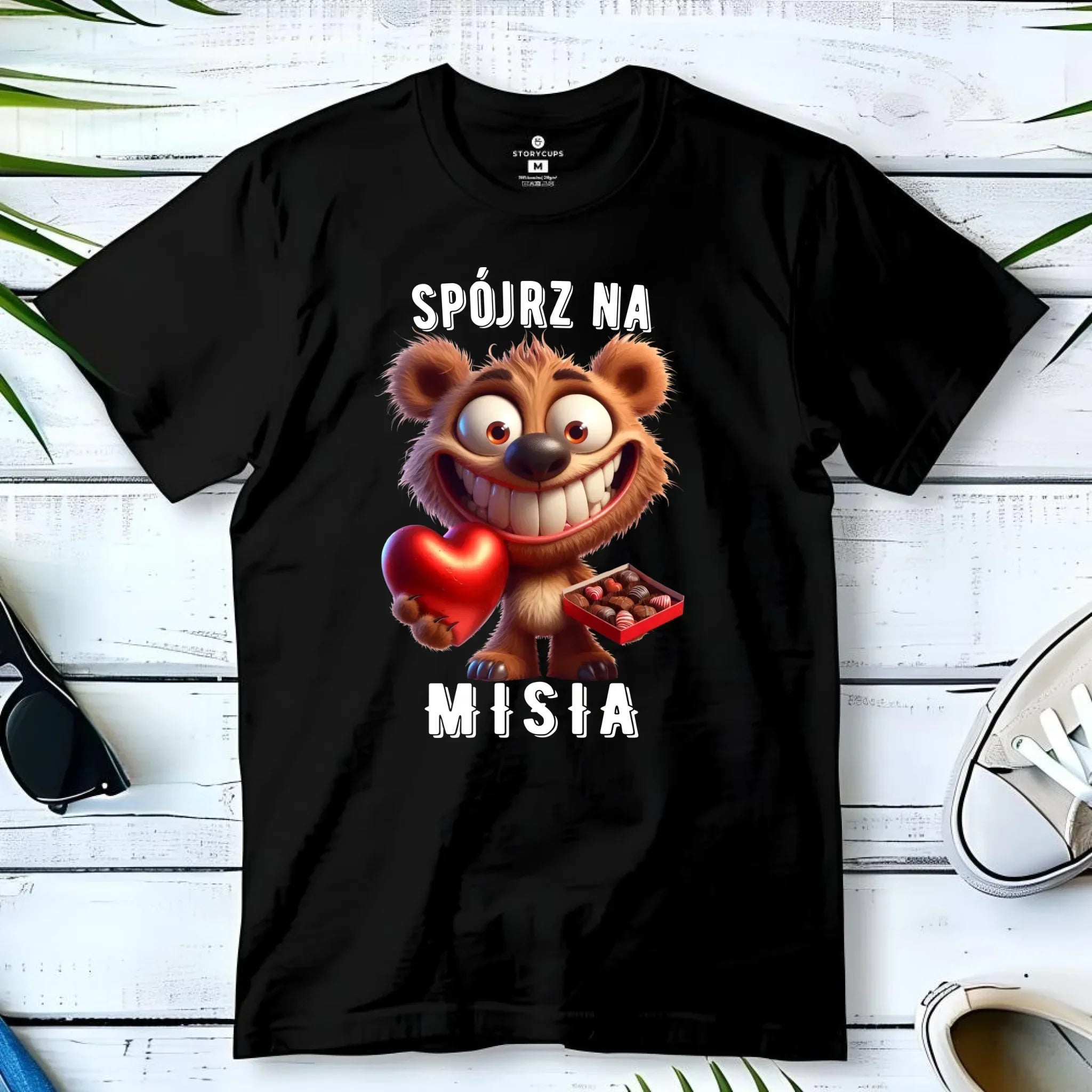 Koszulka męska na Walentynki - Spójrz na Misia W31 - StoryCups.pl