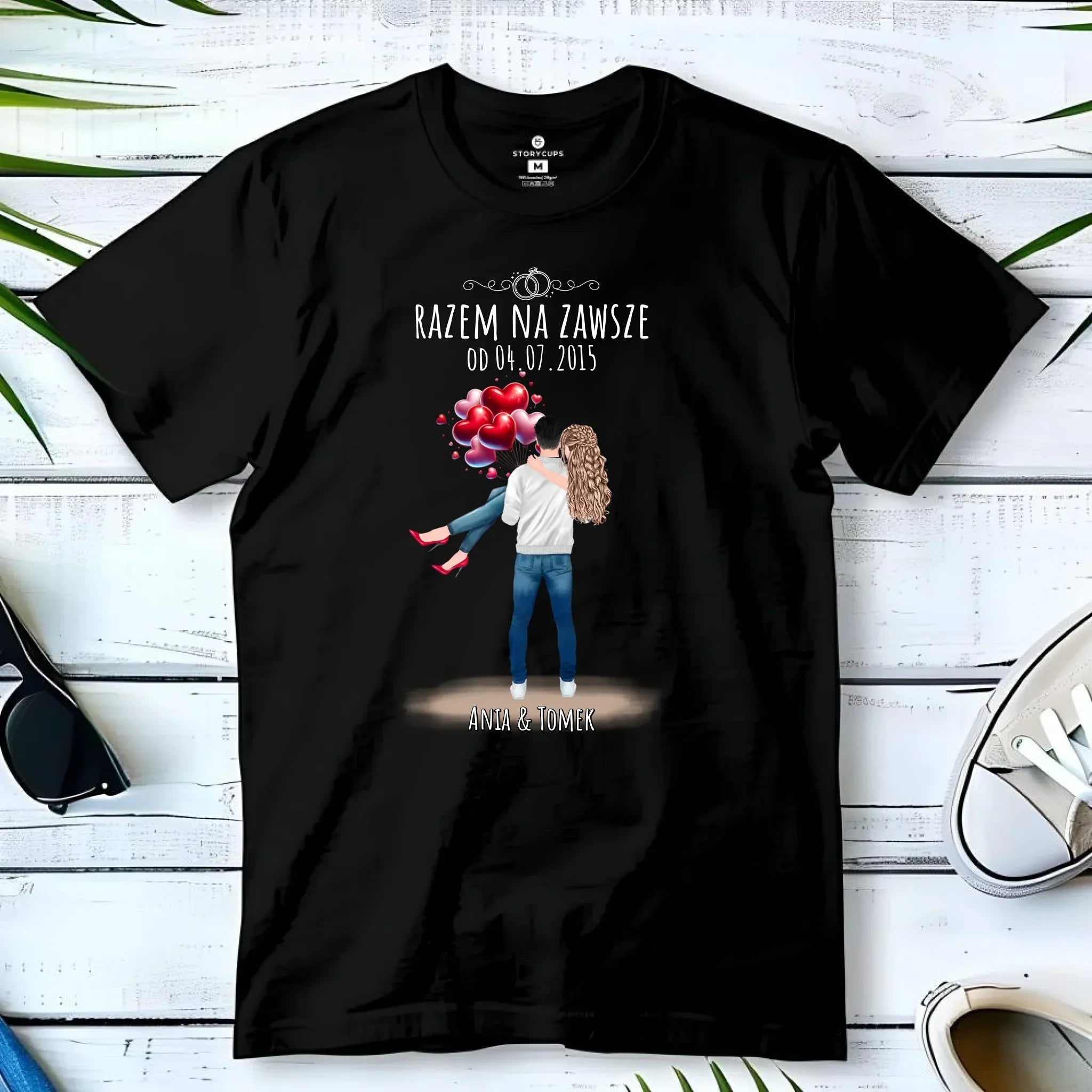 Koszulka męska dla par na rocznicę - Razem na zawsze - personalizowana W14 - StoryCups.pl