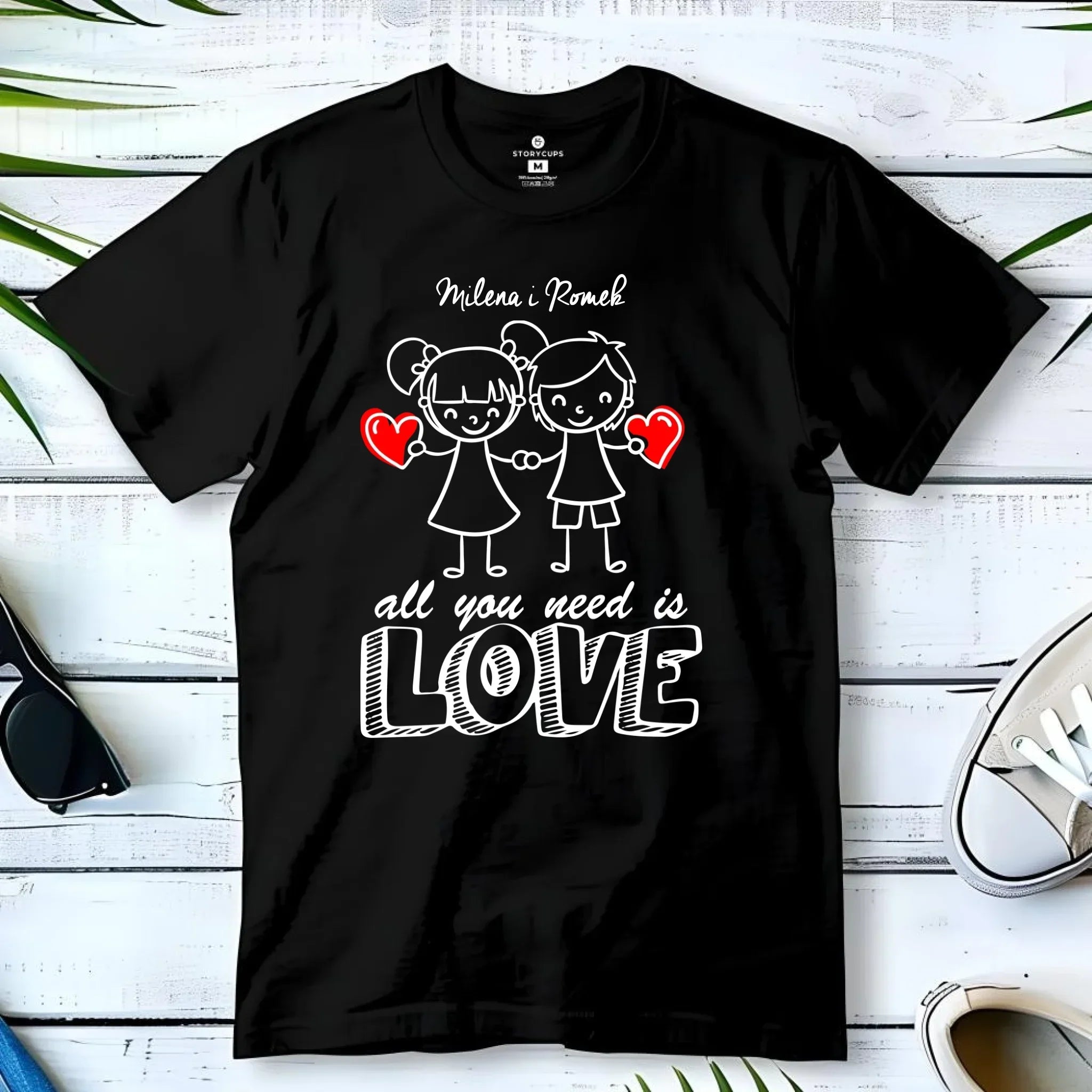 Koszulka męska dla par - All You need is love - personalizowana W13 - StoryCups.pl