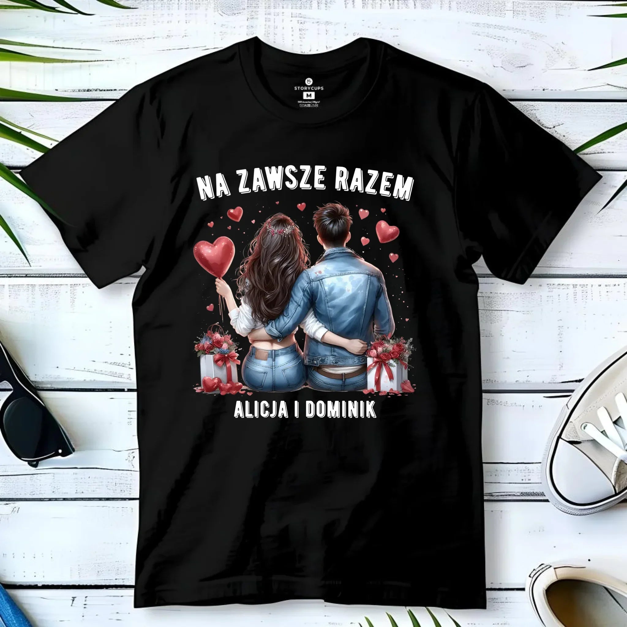 Koszulka męska dla par - Na zawsze razem - personalizowana W07 - StoryCups.pl