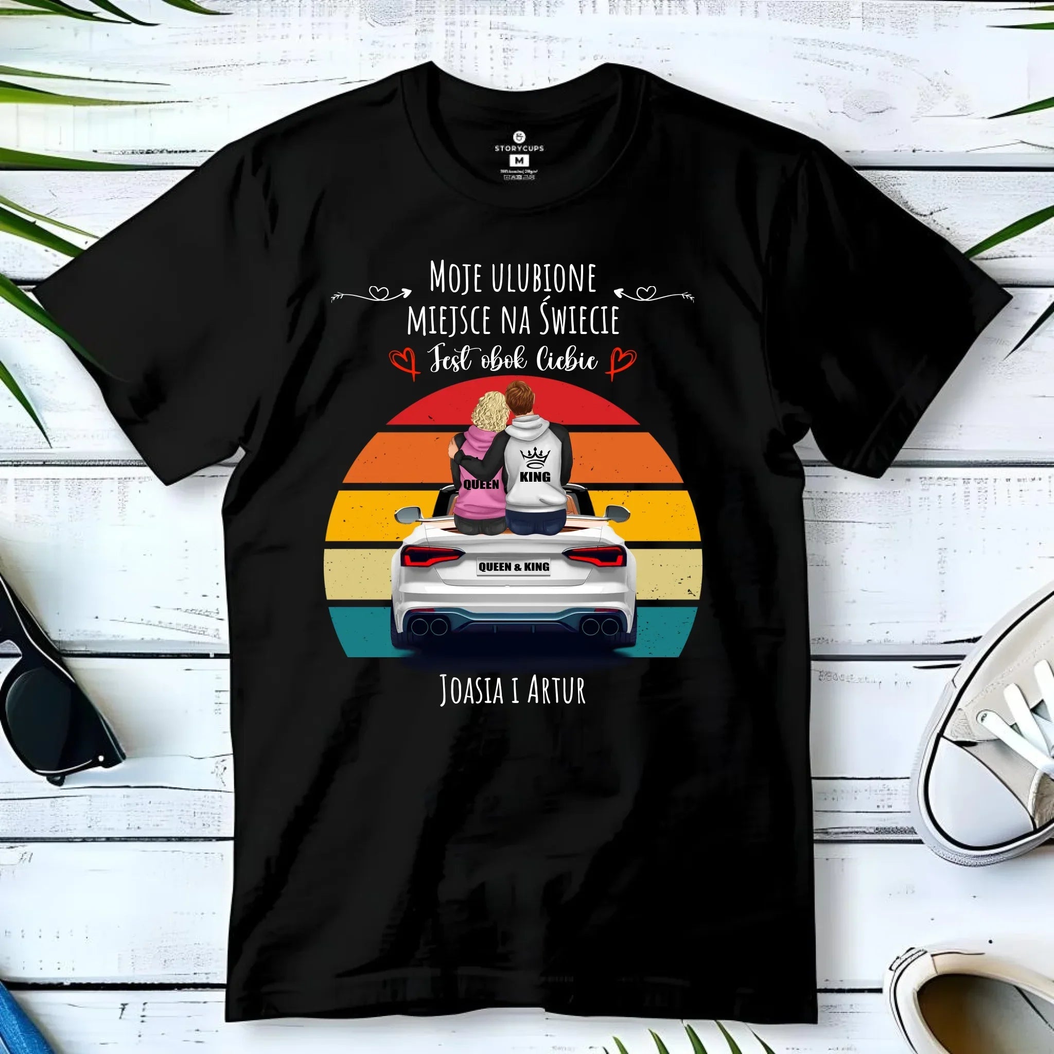Koszulka męska dla par - Moje ulubione miejsce - personalizowana W06 - StoryCups.pl