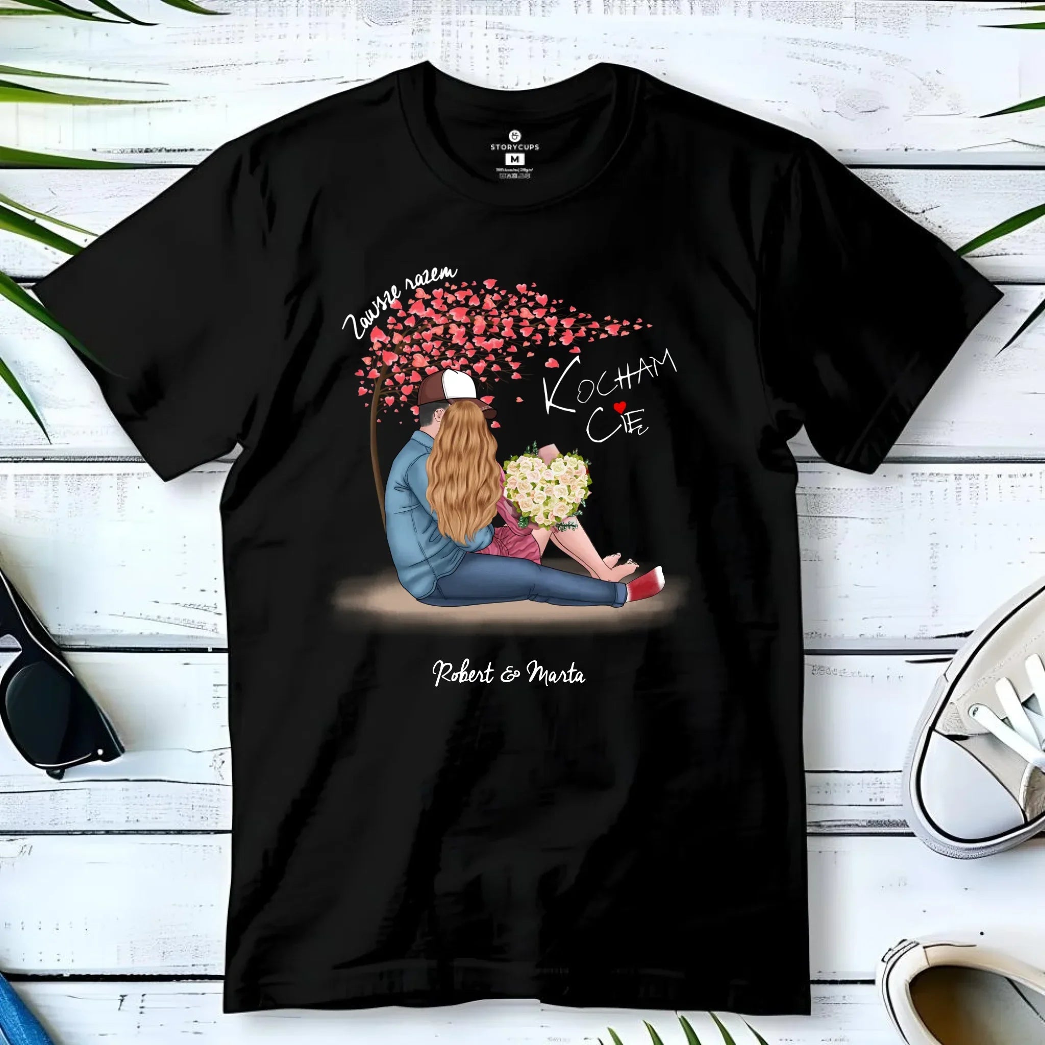 Koszulka męska dla par - prezent dla chłopaka narzeczonego męża - Zawsze razem - personalizowana W04 - StoryCups.pl