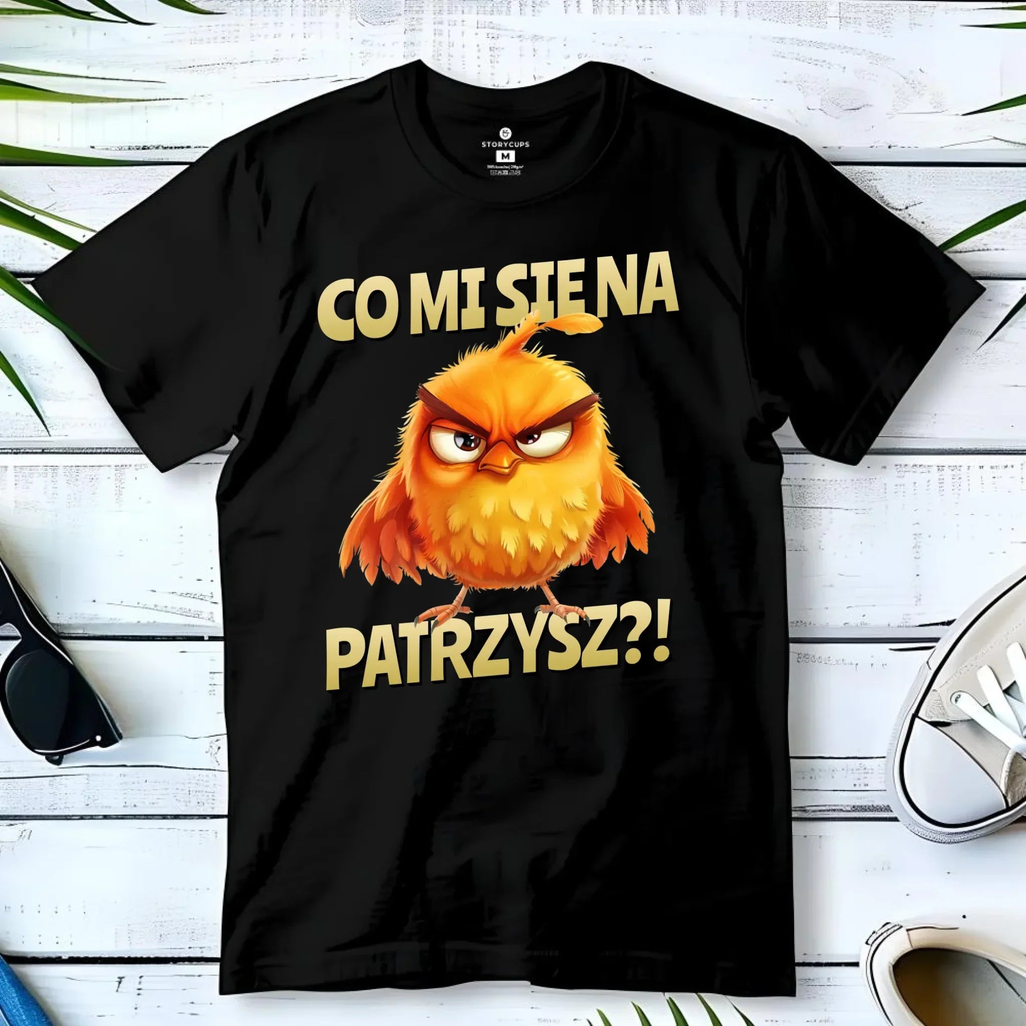 Śmieszna koszulka męska - Prezent dla chłopaka kolegi - Co mi się na ptaka patrzysz DCH24 - StoryCups.pl