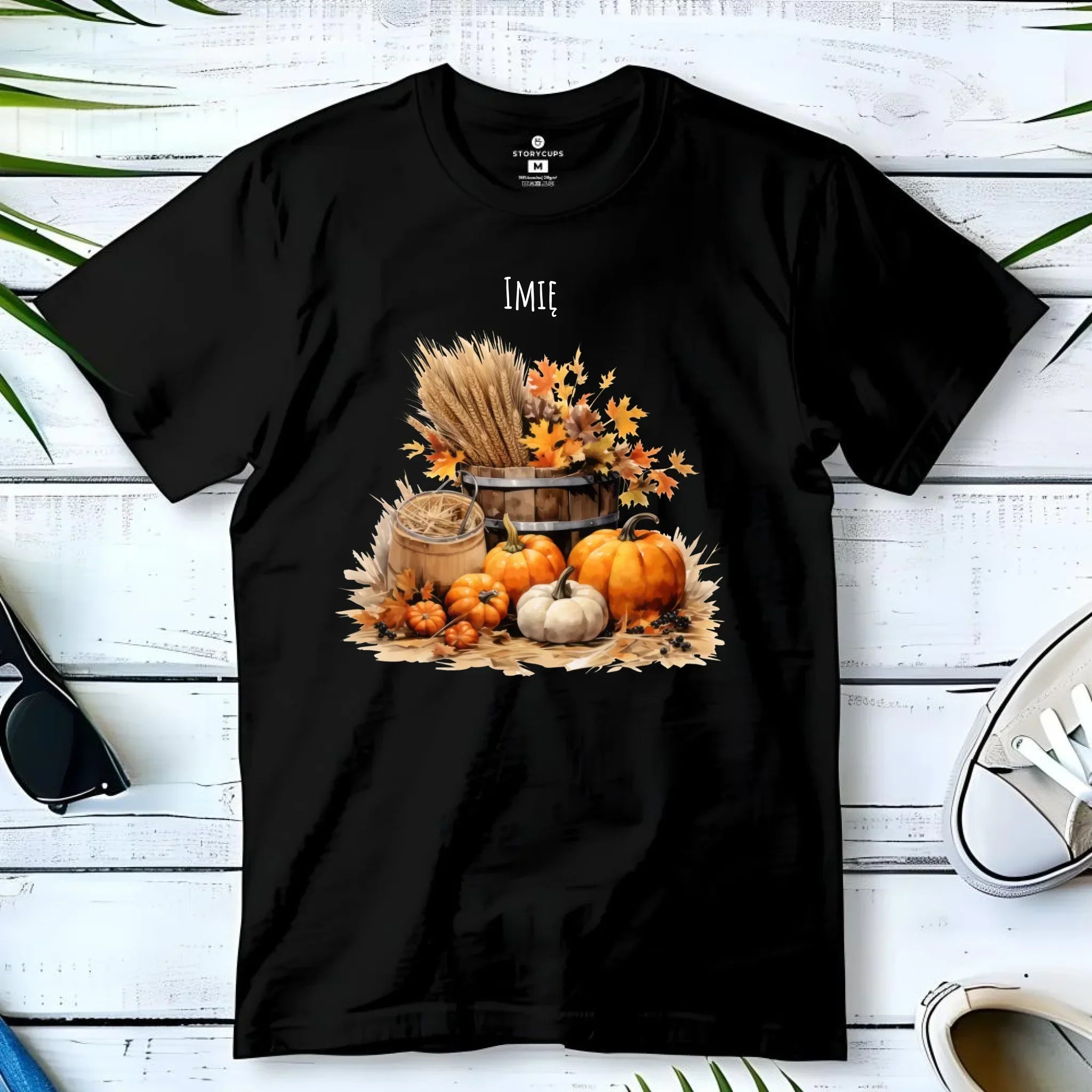 Koszulka męska na jesień - Harvest vibes - personalizowana JS09 - StoryCups.pl