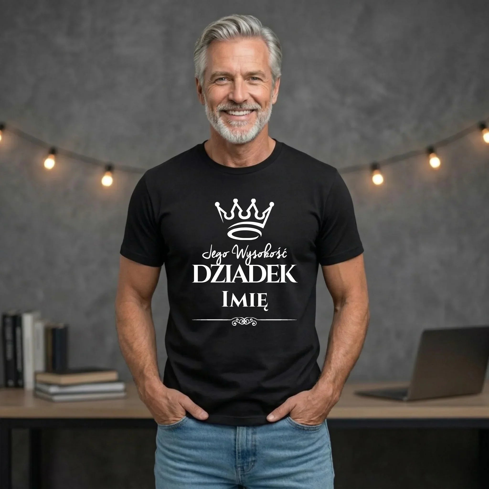 Koszulka dla dziadka - Jego Wysokość dziadek - personalizowana D11 - StoryCups.pl