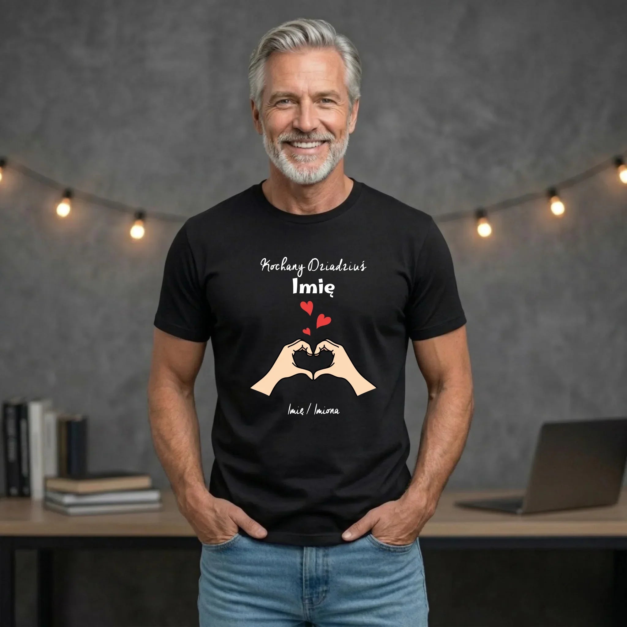 Koszulka dla dziadka - Kochany Dziadek podpis - personalizowana D13 - StoryCups.pl
