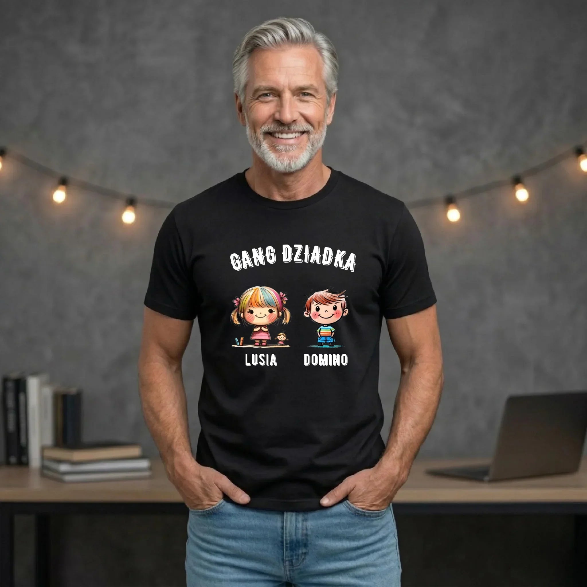 Koszulka dla dziadka - Gang Dziadka imiona wnuków 2-6 - personalizowana D18 - StoryCups.pl