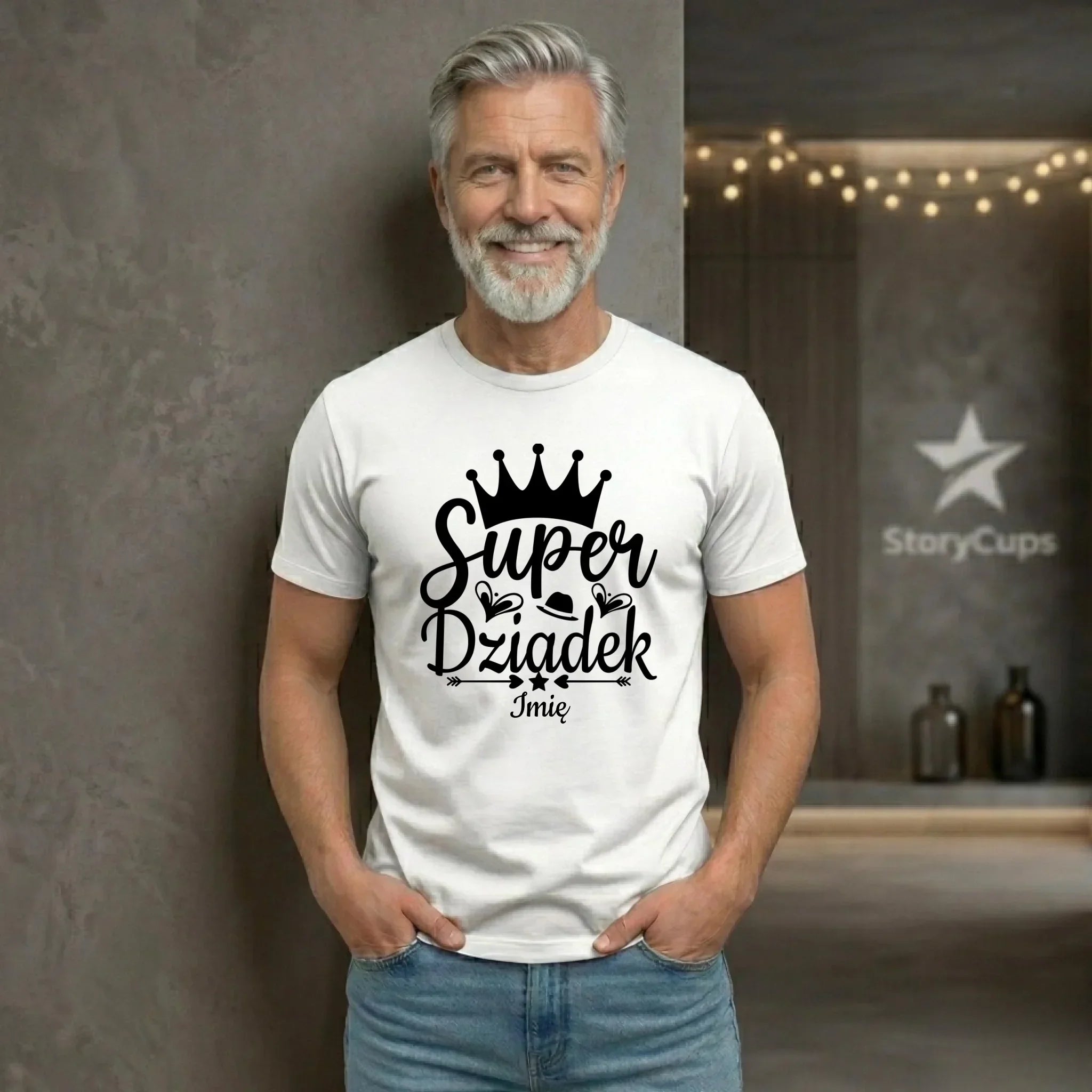 Koszulka dla dziadka - Super Dziadek - personalizowana D03 - StoryCups.pl
