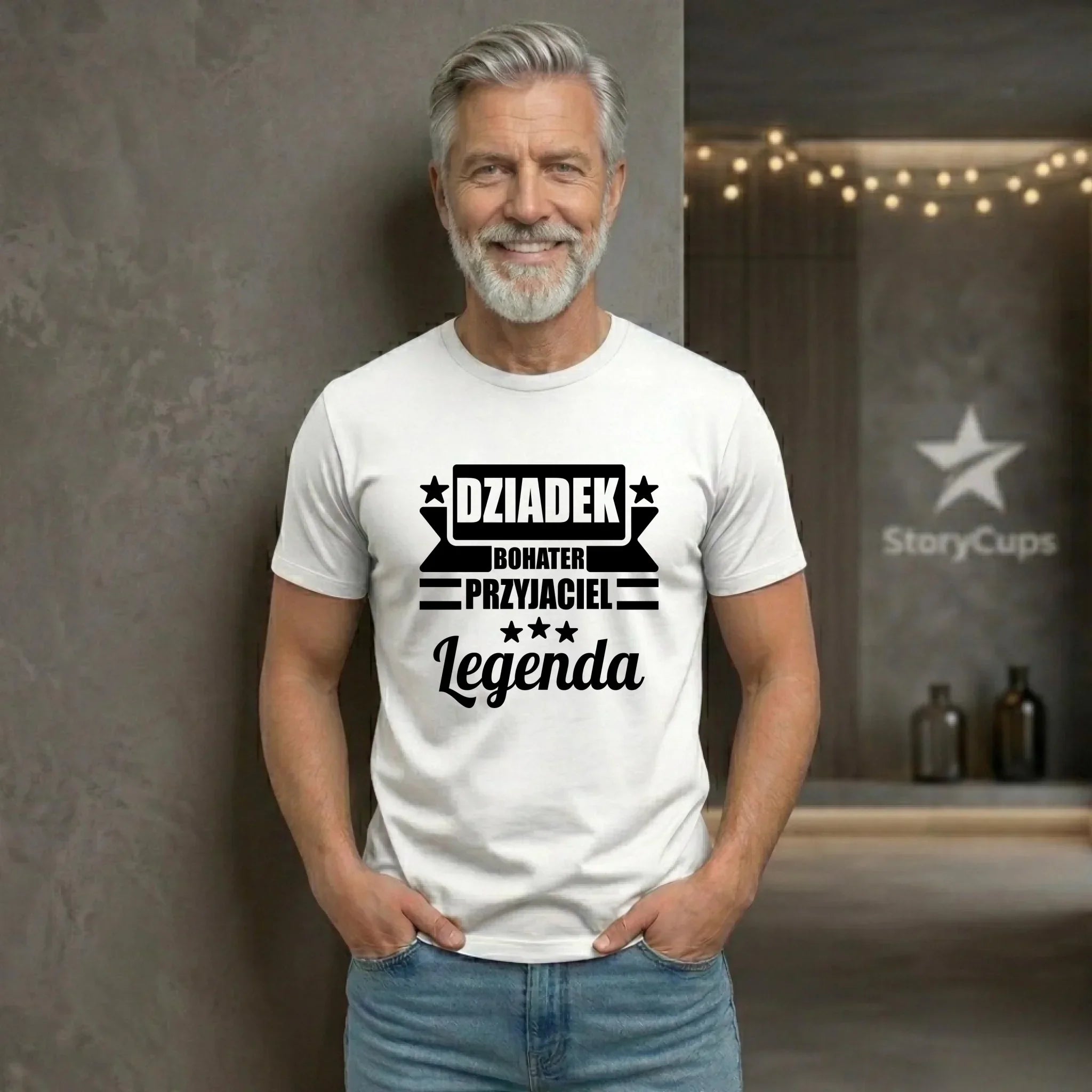 Koszulka dla dziadka - Bohater przyjaciel legenda D20 - StoryCups.pl