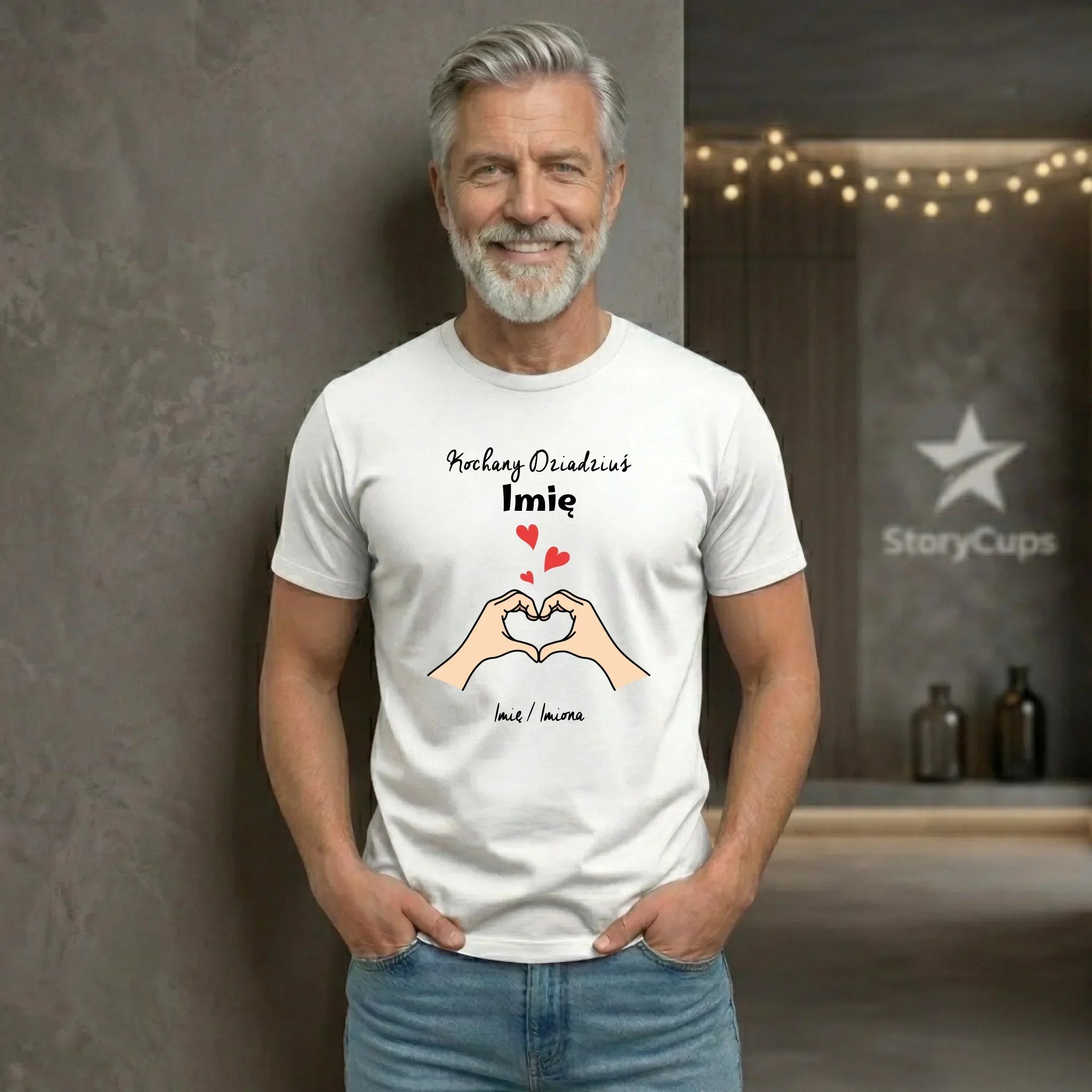 Koszulka dla dziadka - Kochany Dziadek podpis - personalizowana D13 - StoryCups.pl