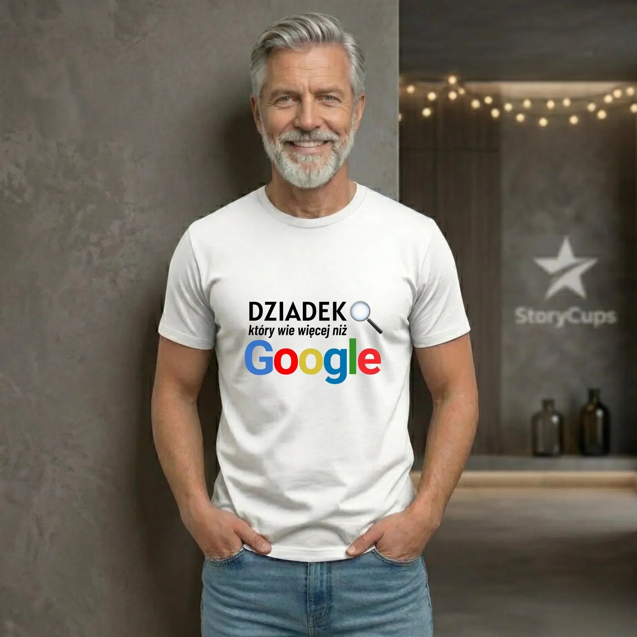 Koszulka dla dziadka - Dziadek który wie więcej niż google D44 - StoryCups.pl