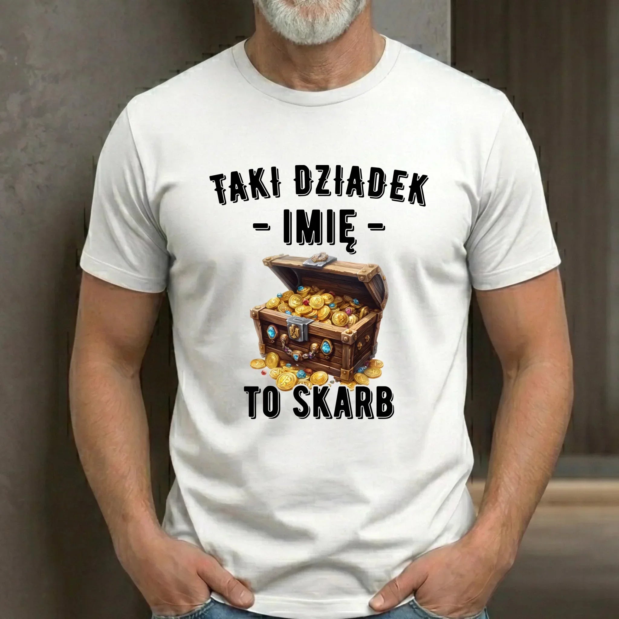 Koszulka dla dziadka - Taki dziadek to skarb - personalizowana D19 - StoryCups.pl