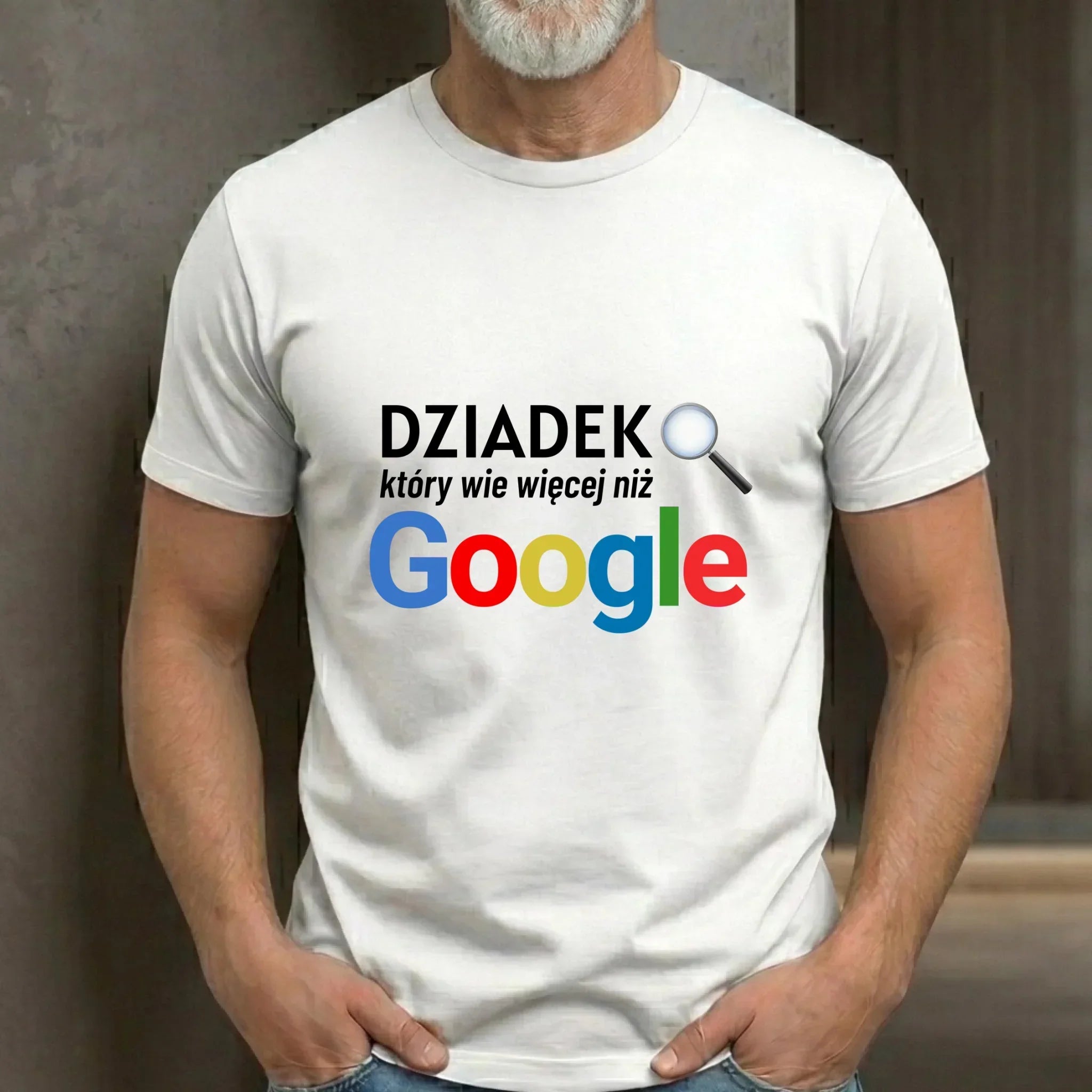Koszulka dla dziadka - Dziadek który wie więcej niż google D44 - StoryCups.pl
