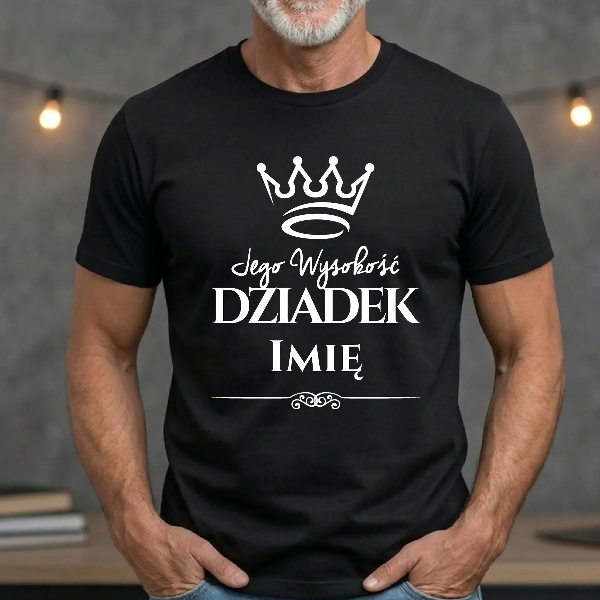 Koszulka dla dziadka - Jego Wysokość dziadek - personalizowana D11 - StoryCups.pl