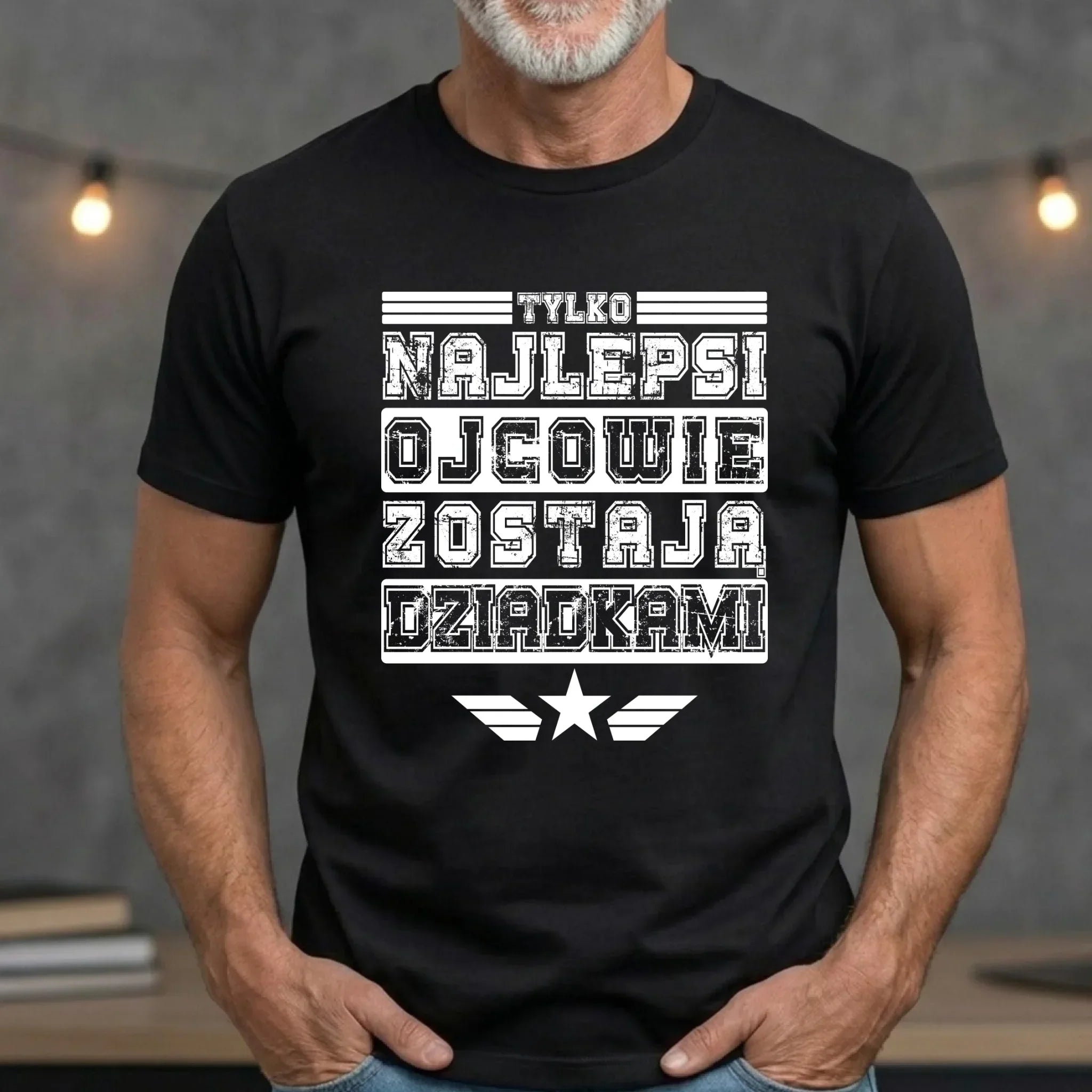 Koszulka dla dziadka - Tylko najlepsi ojcowie zostają dziadkami D25 - StoryCups.pl