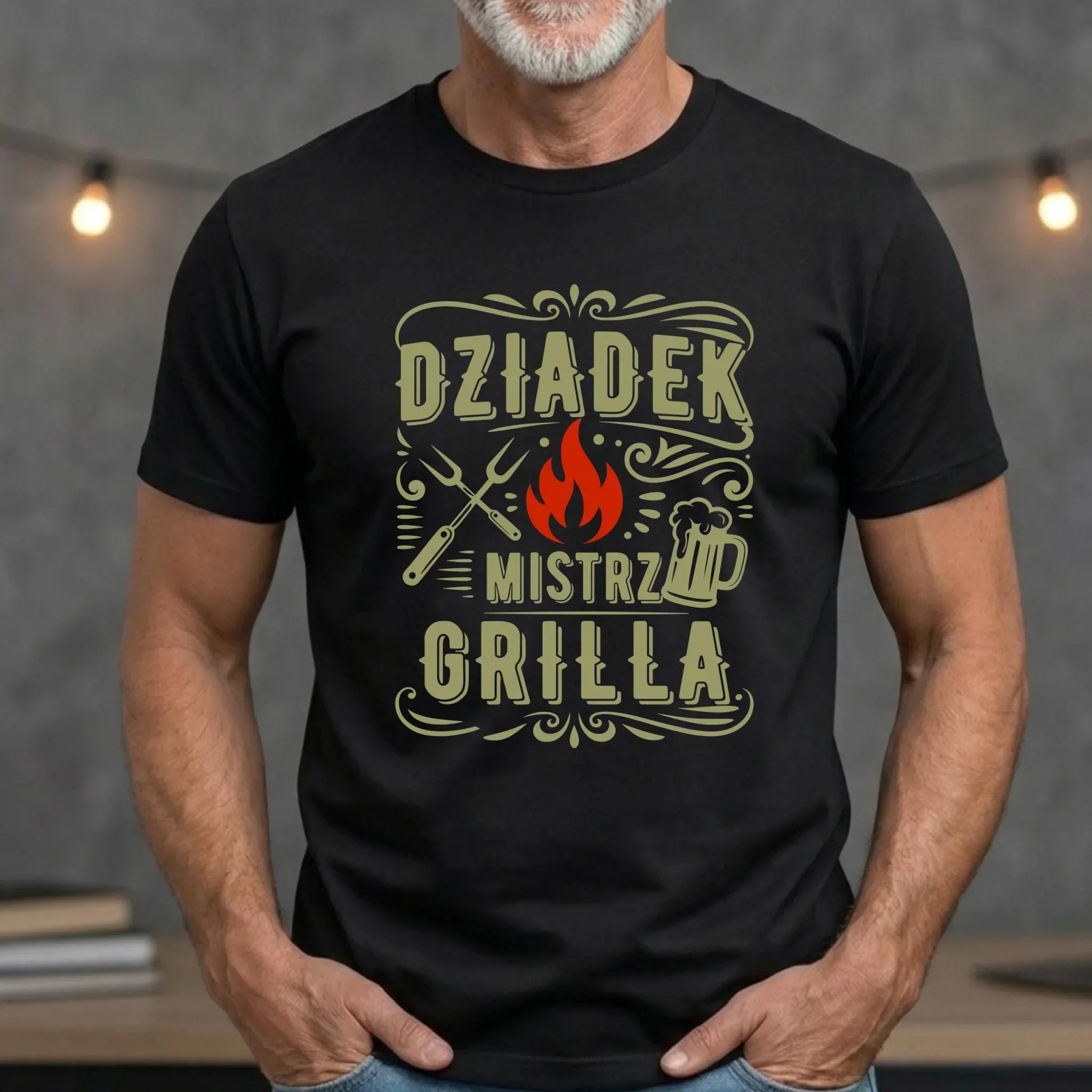 Koszulka dla dziadka - Dziadek mistrz grilla D33 - StoryCups.pl
