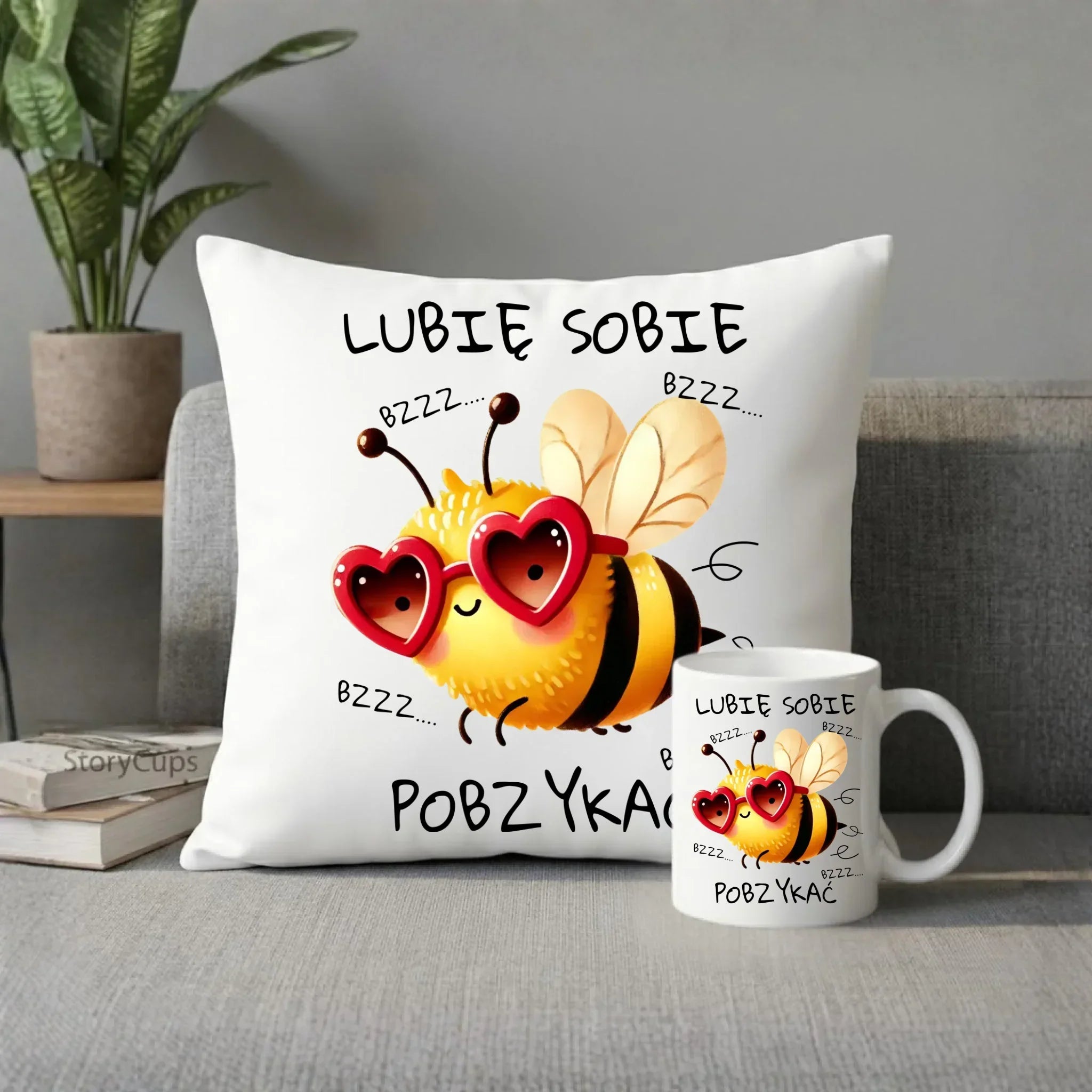 Zestaw poduszka i kubek - Lubię sobie pobzykać W51 - StoryCups.pl
