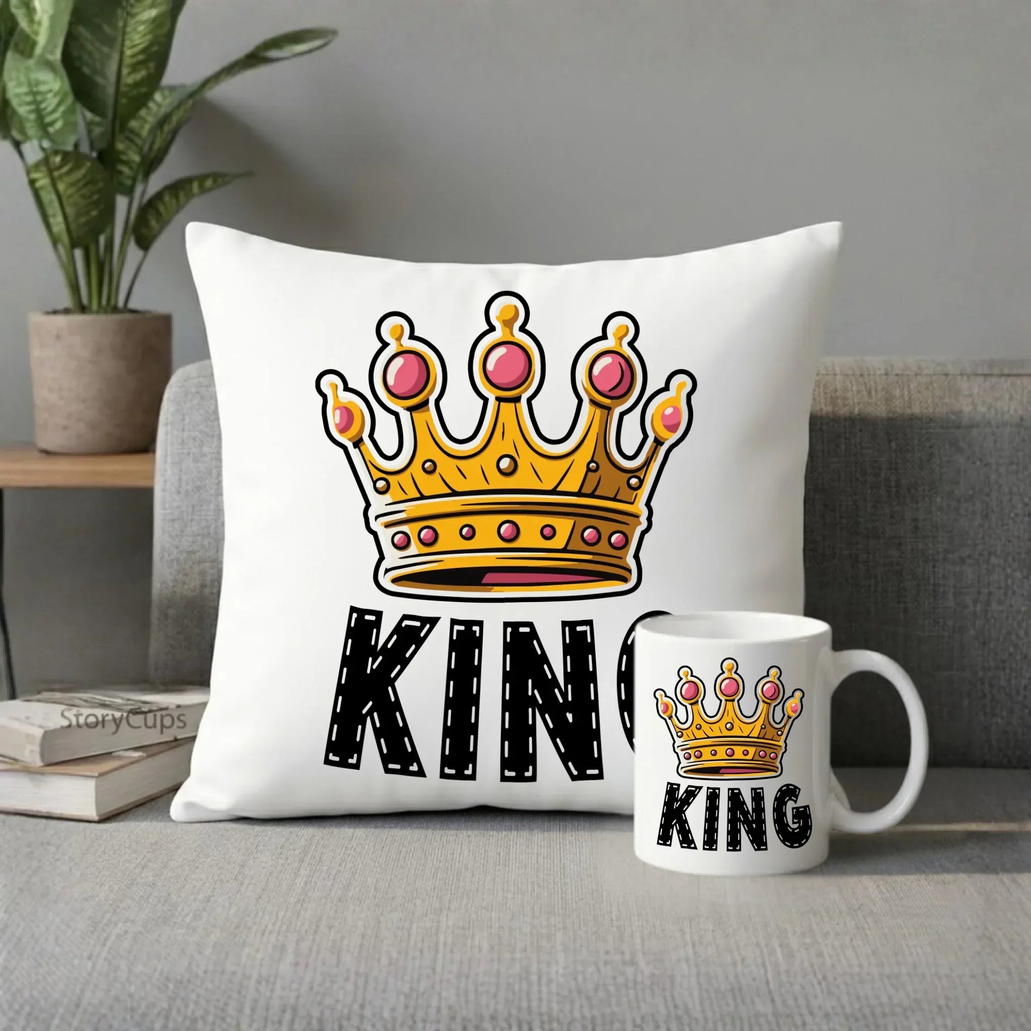 Zestaw poduszka i kubek dla niego - King W41 - StoryCups.pl