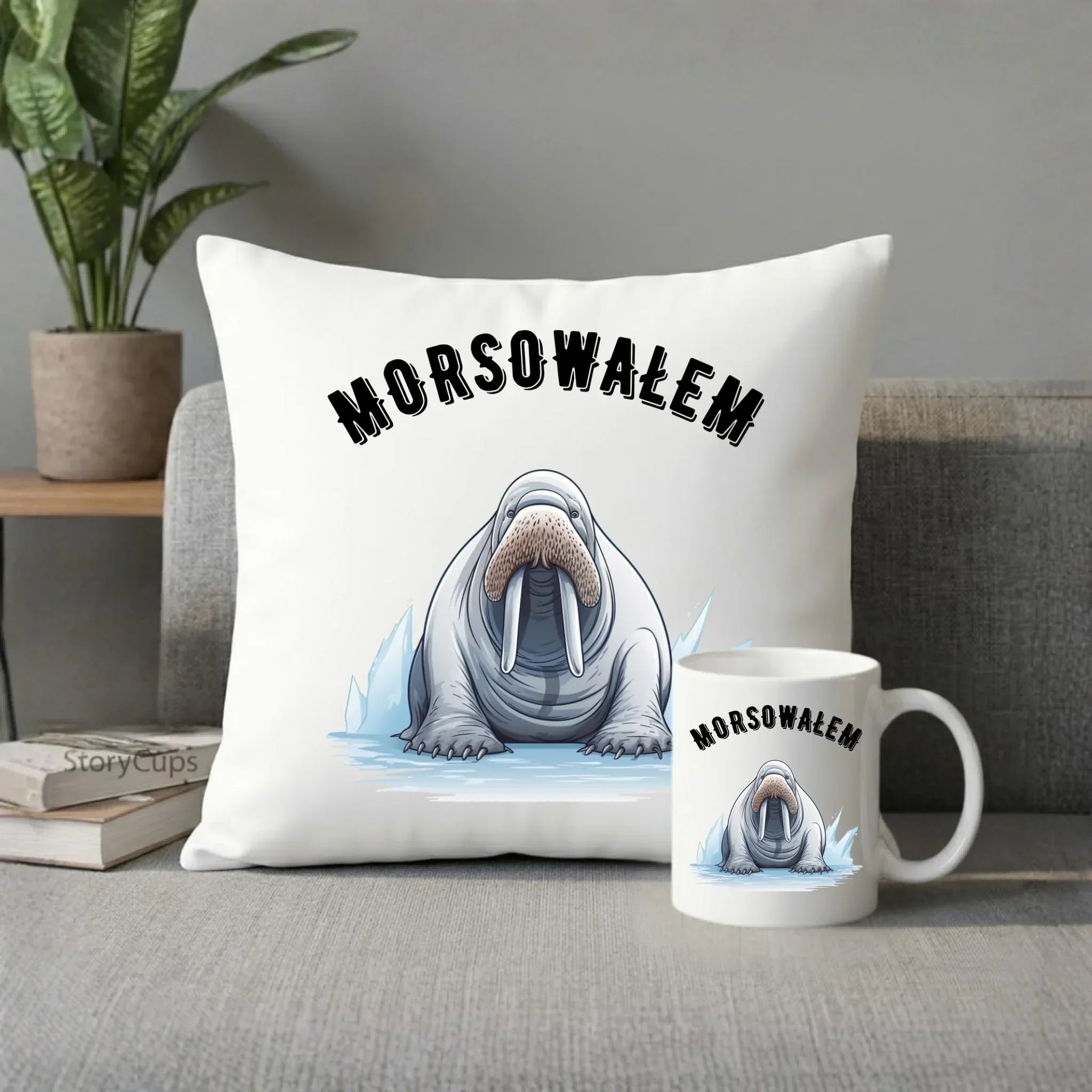 Zestaw poduszka i kubek dla morsa - Morsowałem HM01 - StoryCups.pl