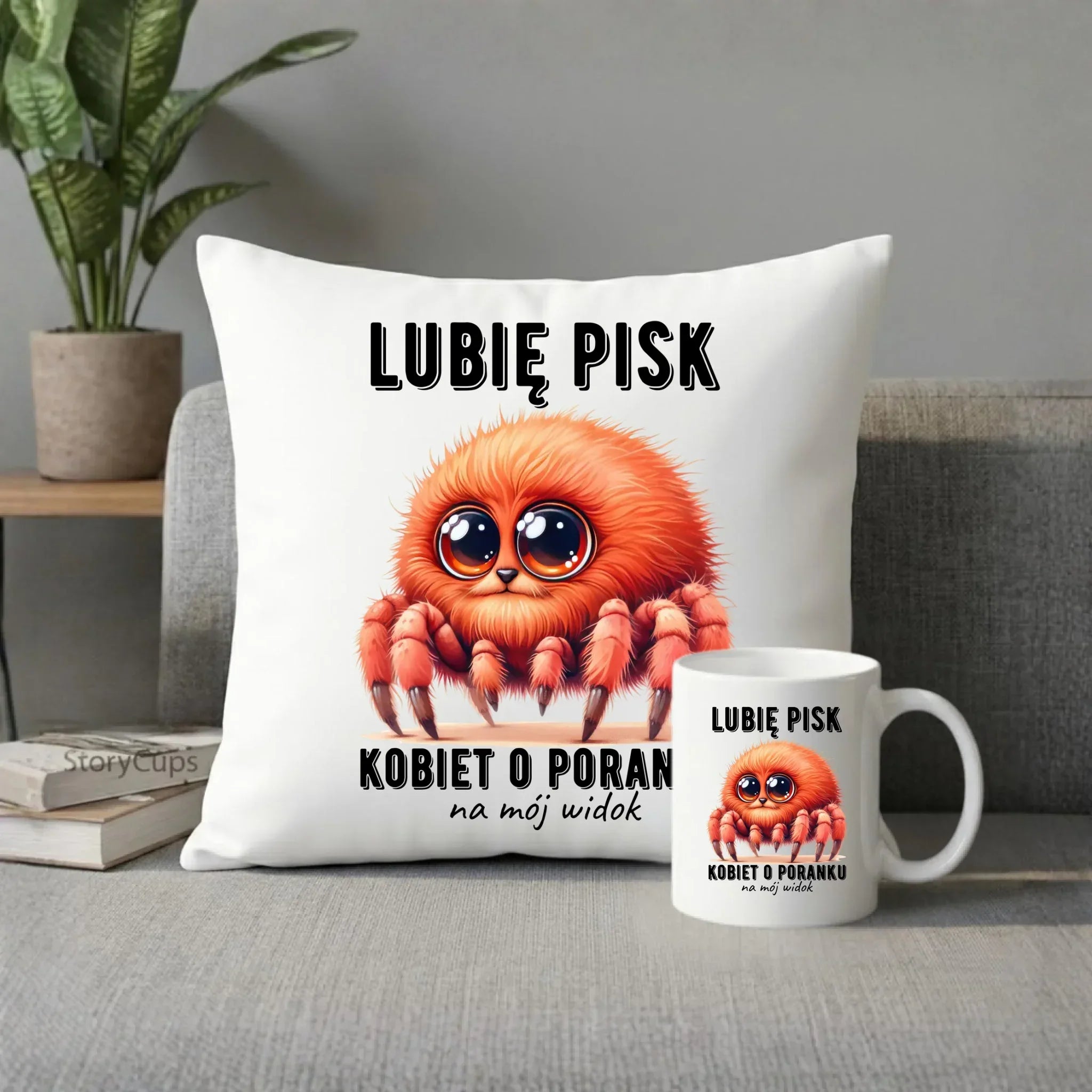 Zestaw poduszka i kubek - prezent dla chłopaka - Lubię pisk kobiet DCH14 - StoryCups.pl