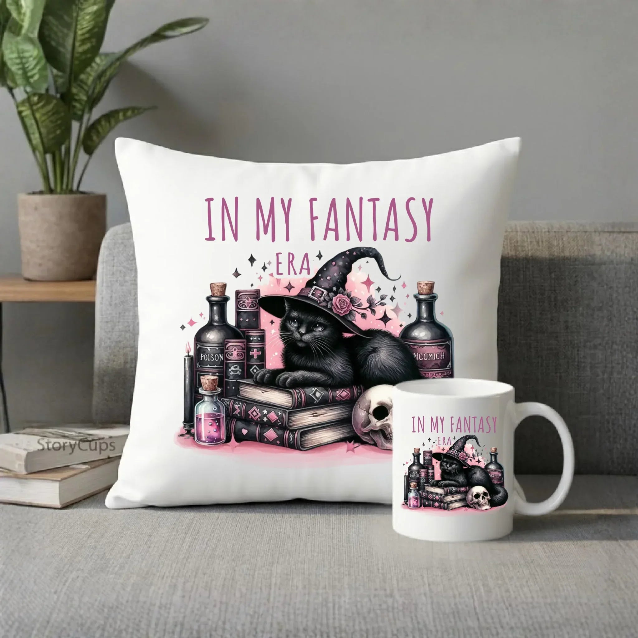 Zestaw poduszka i kubek na Halloween - In my fantasy era HL04 - StoryCups.pl