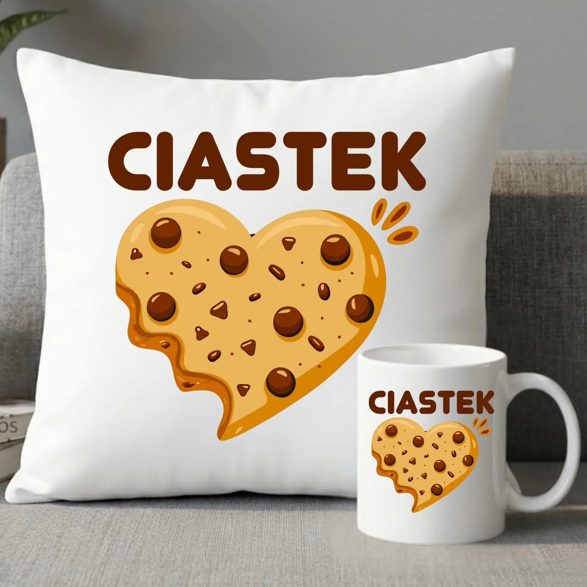 Zestaw poduszka i kubek dla niego - Ciastek W54 - StoryCups.pl