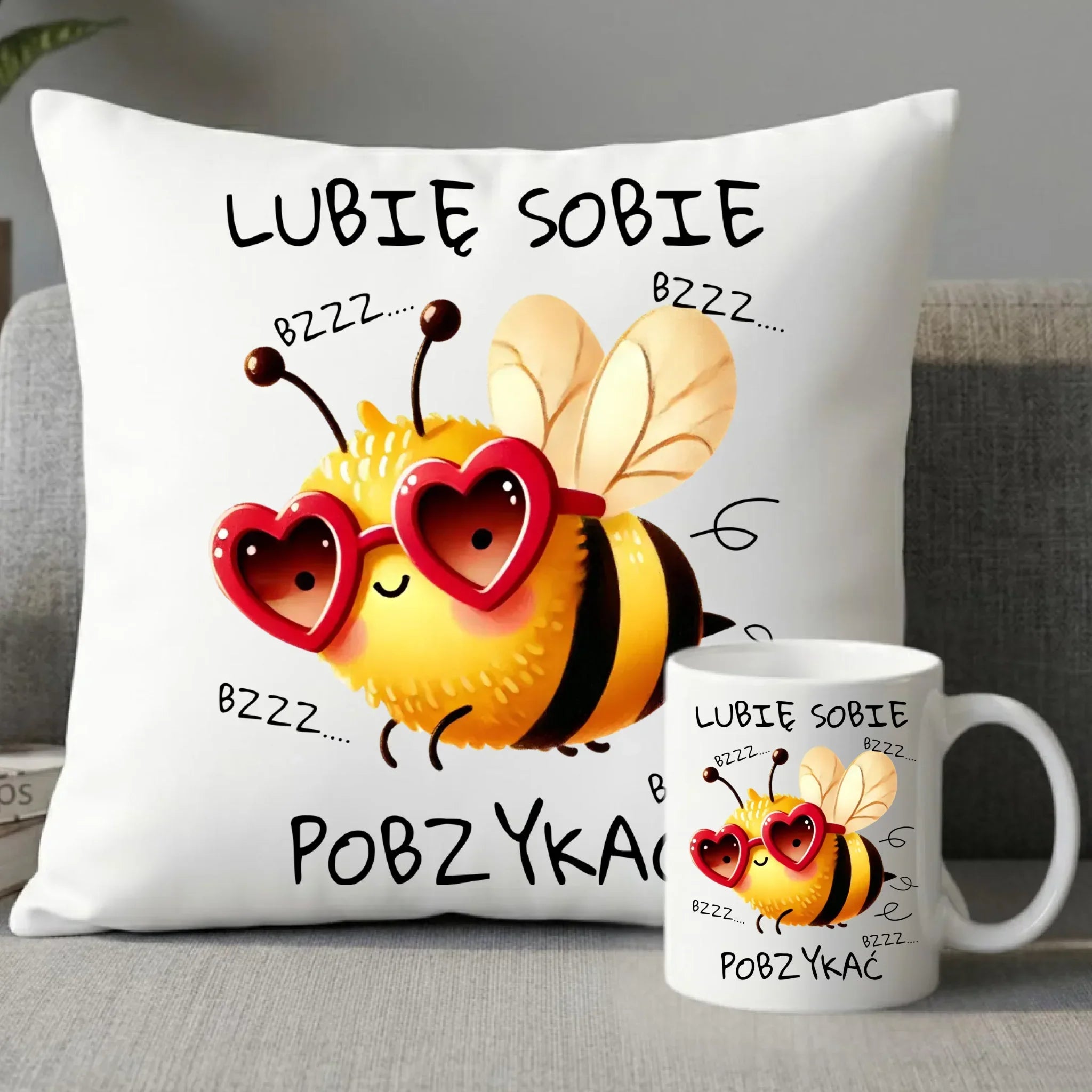 Zestaw poduszka i kubek - Lubię sobie pobzykać W51 - StoryCups.pl
