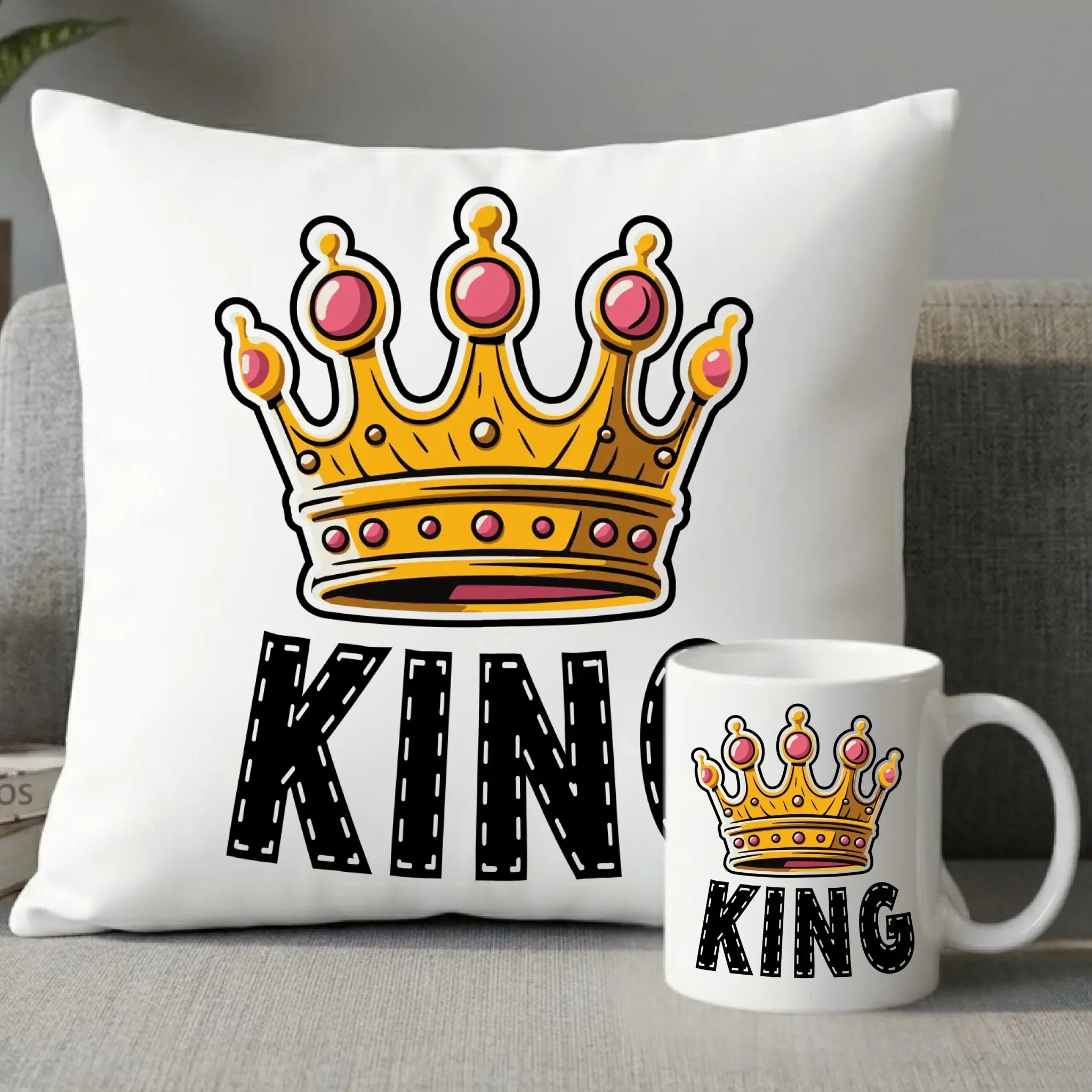 Zestaw poduszka i kubek dla niego - King W41 - StoryCups.pl