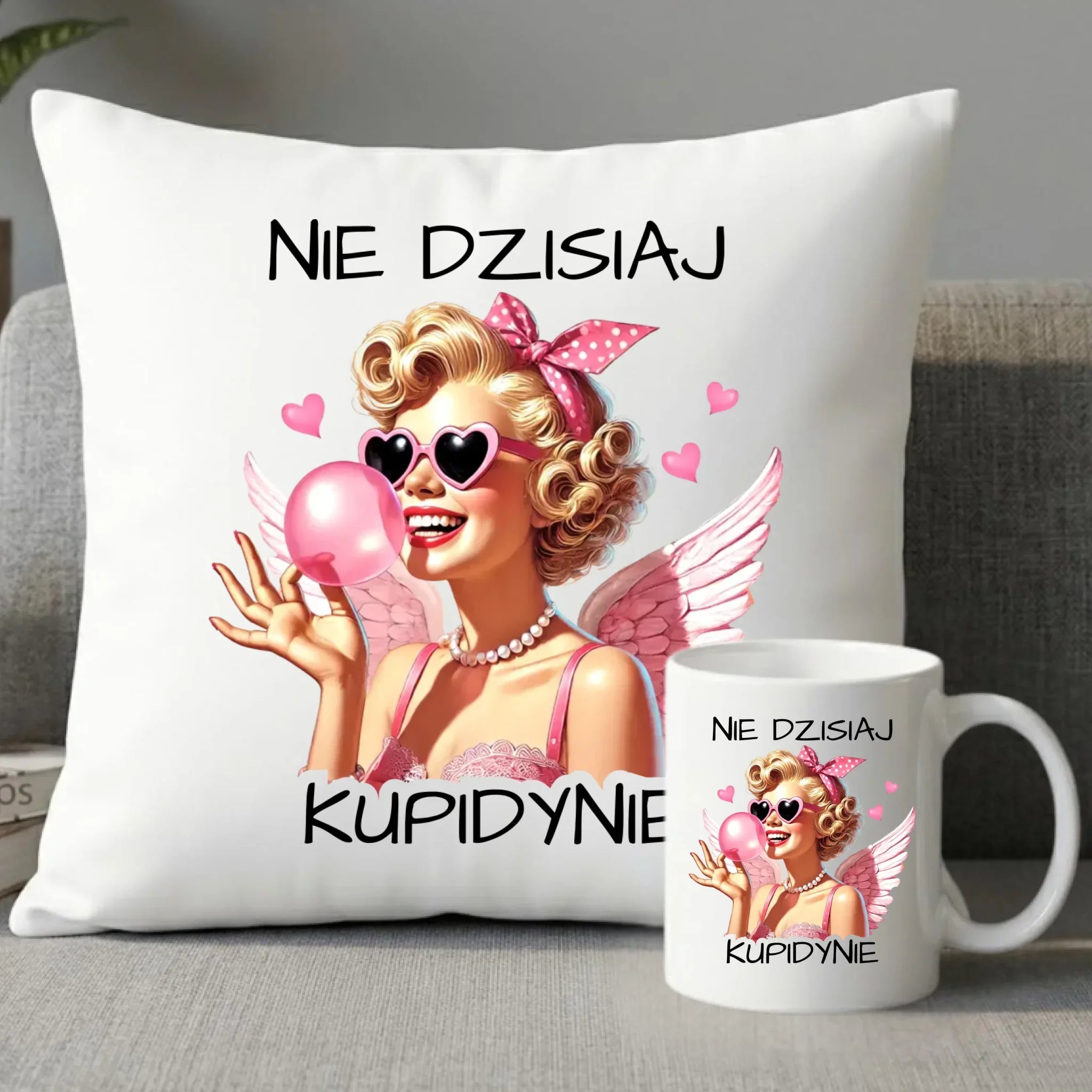 Zestaw poduszka i kubek na Walentynki dla singielki - Nie dzisiaj W18 - StoryCups.pl