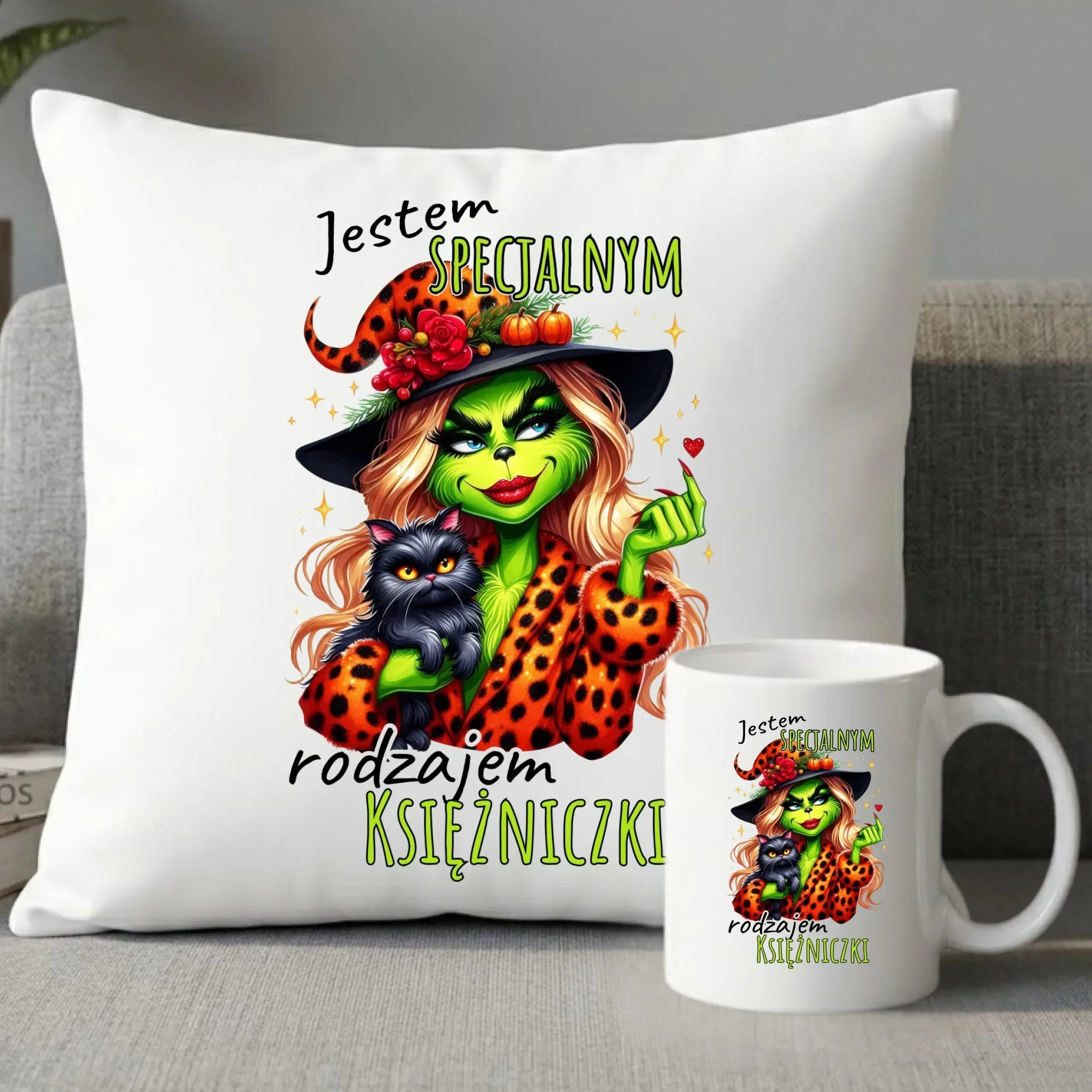 Zestaw poduszka i kubek - Specjalna księżniczka - Wiedźma HL22 - StoryCups.pl