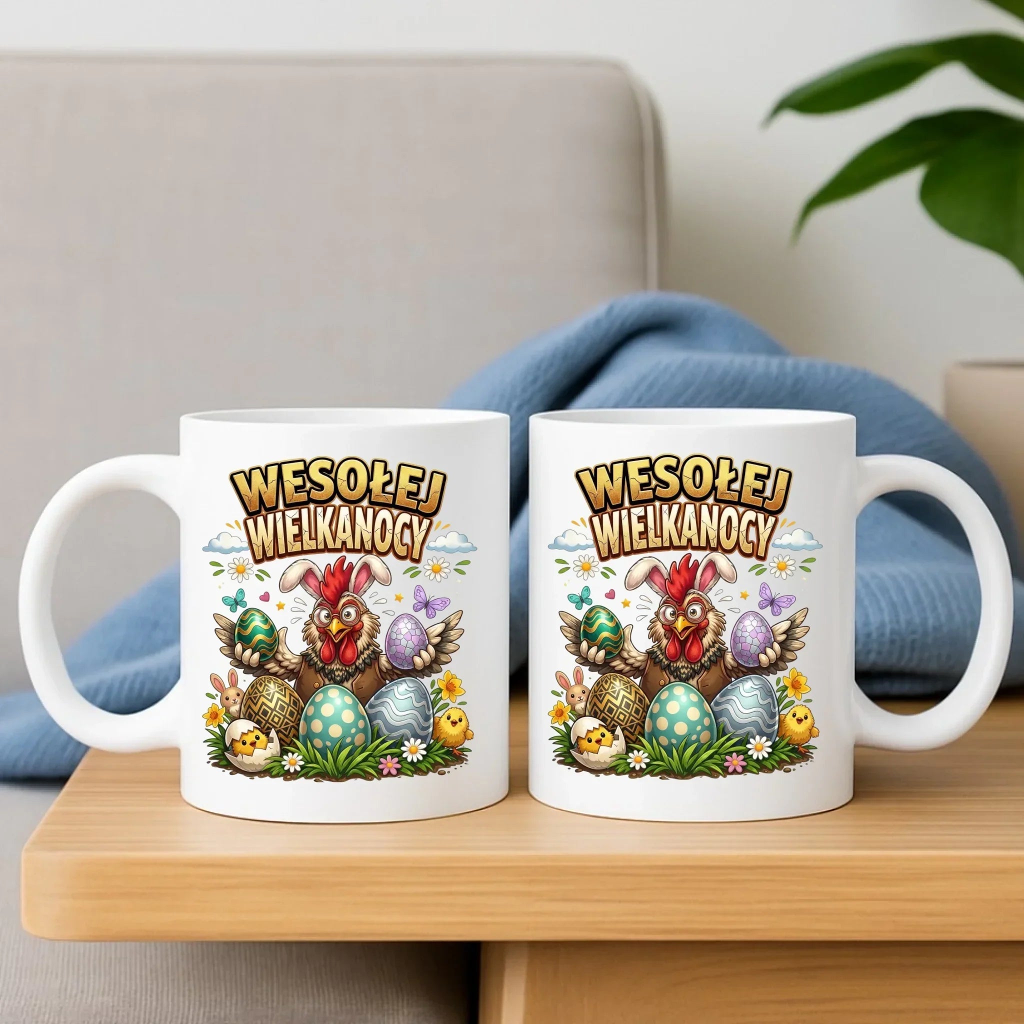 Zestaw poduszka i kubek wielkanocny - Wesołej Wielkanocy WN20 - StoryCups.pl
