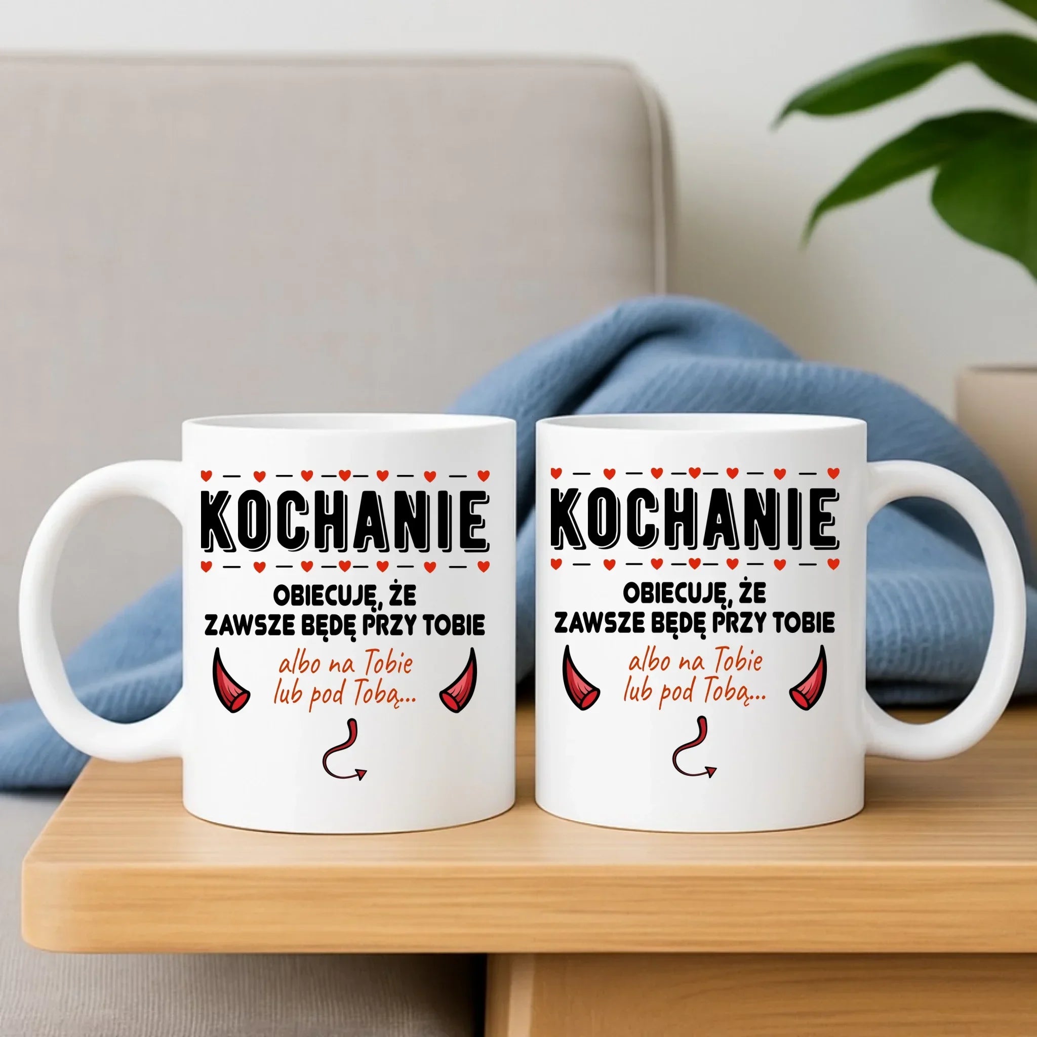 Zestaw poduszka i kubek dla par - Obiecuję, że zawsze będę przy Tobie W50 - StoryCups.pl