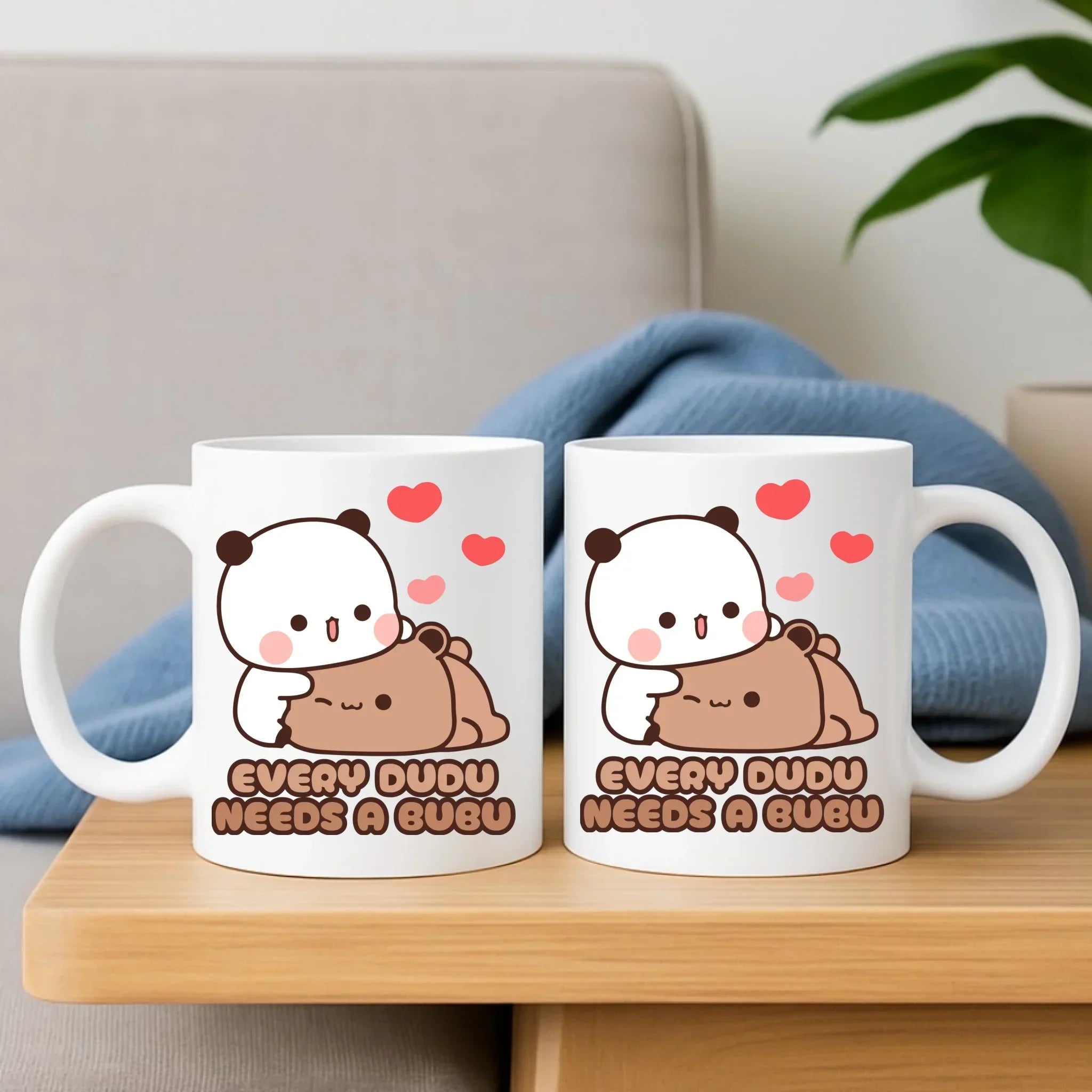 Zestaw poduszka i kubek dla par - Every Dudu needs a Bubu W32 - StoryCups.pl