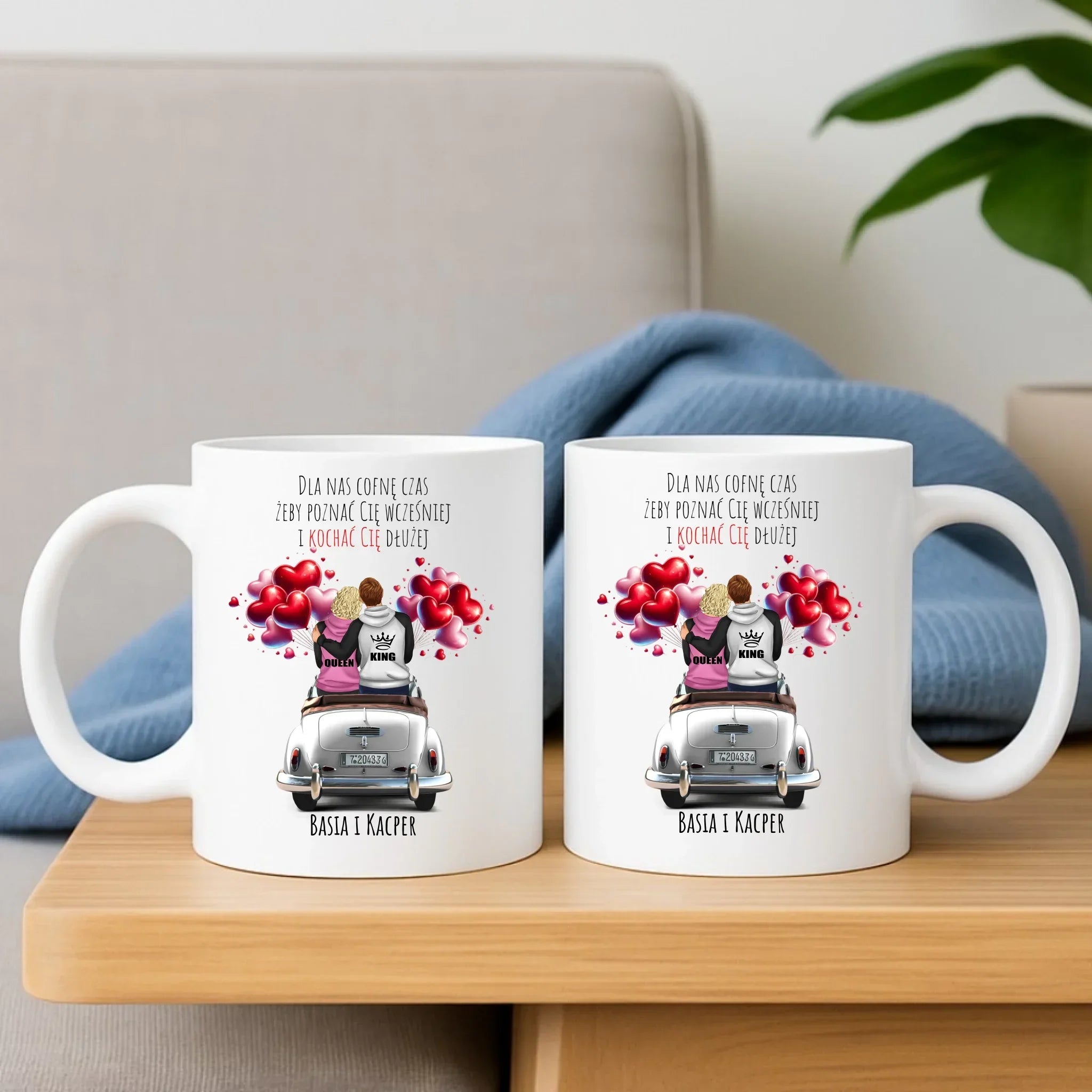Zestaw poduszka i kubek dla par - Dla nas cofnę czas - personalizowany W08 - StoryCups.pl