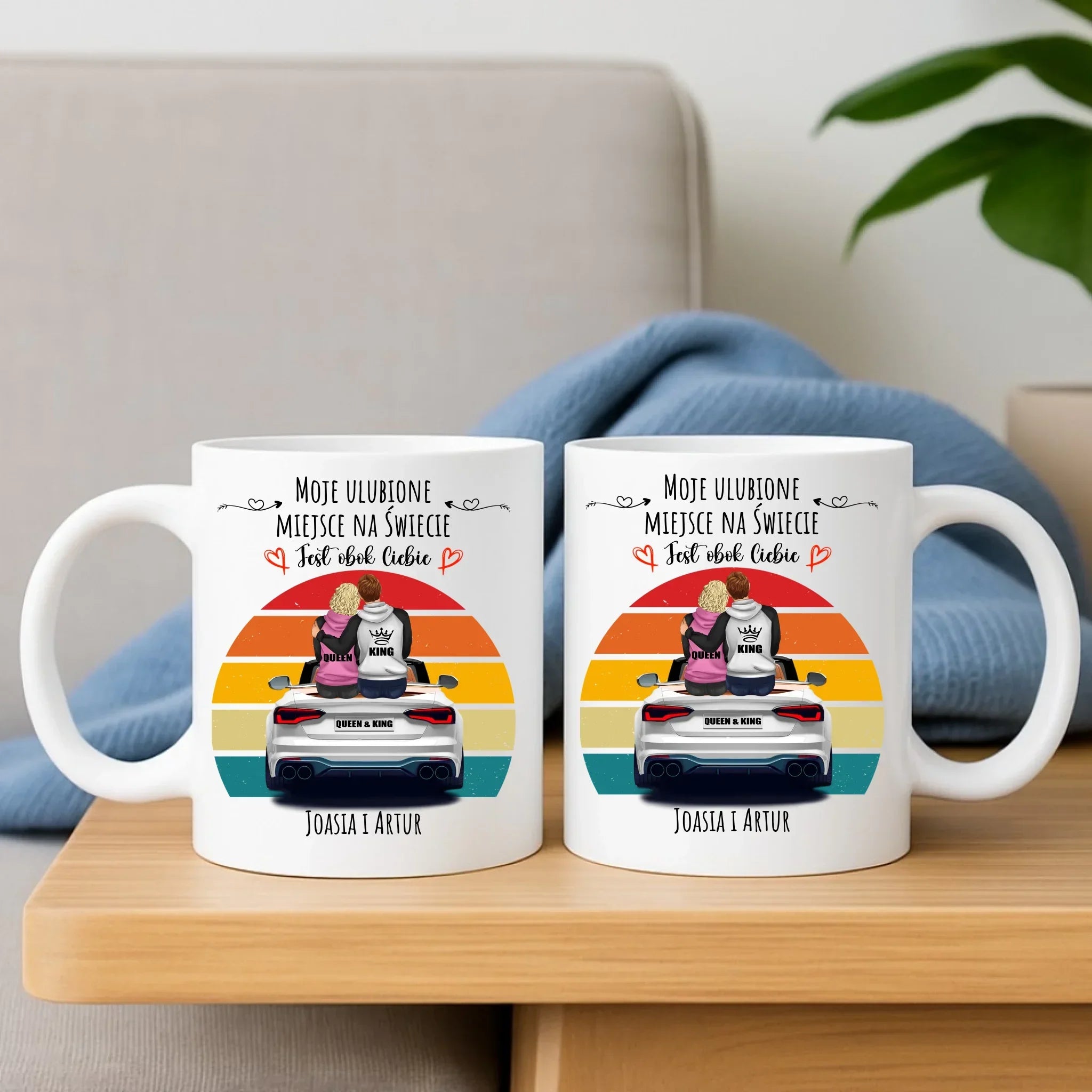 Zestaw poduszka i kubek dla par - Moje ulubione miejsce - personalizowany W06 - StoryCups.pl