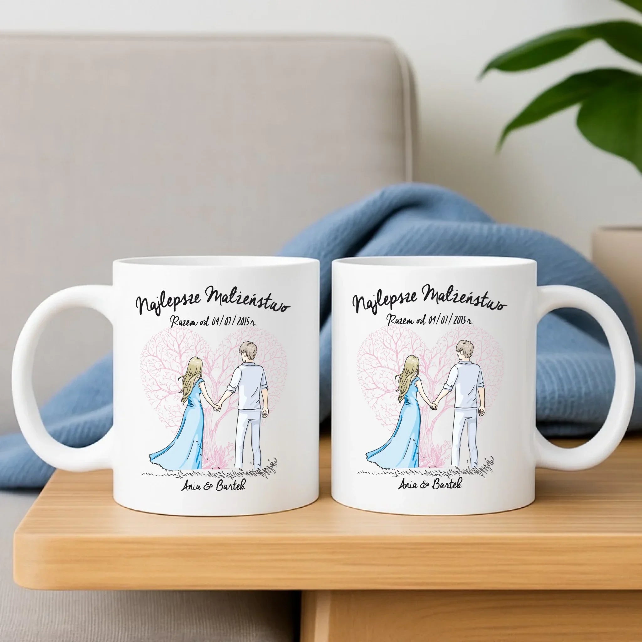 Zestaw poduszka i kubek dla par - Najlepsze małżeństwo - personalizowany W03 - StoryCups.pl