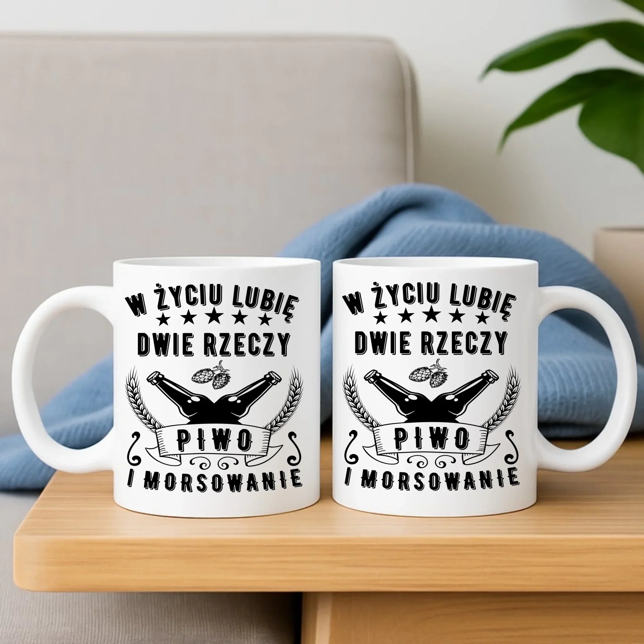 Zestaw poduszka i kubek - prezent dla morsa - Piwo i morsowanie - Mors HM09 - StoryCups.pl
