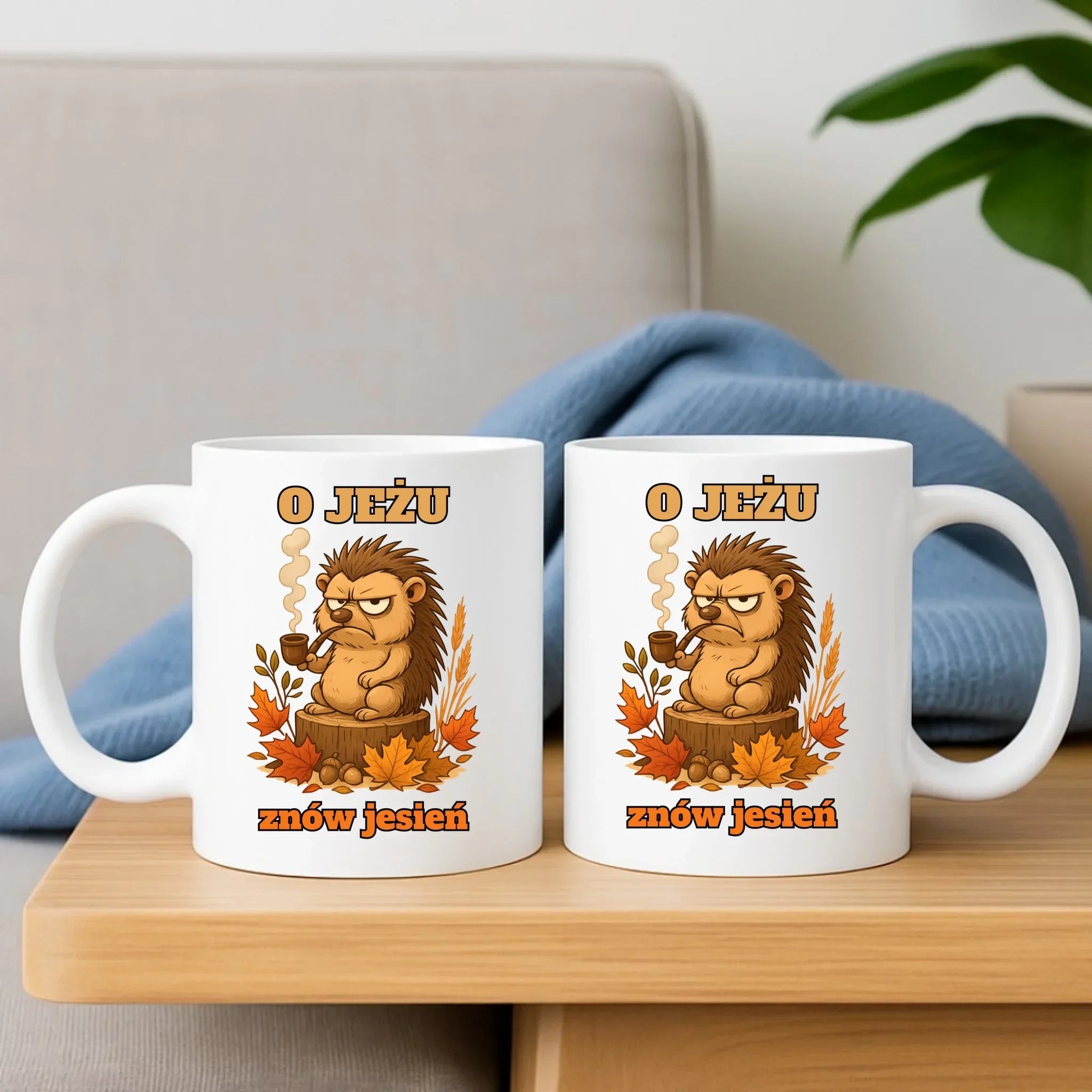 Zestaw poduszka i kubek jesienny - O jeżu znów jesień JS20 - StoryCups.pl