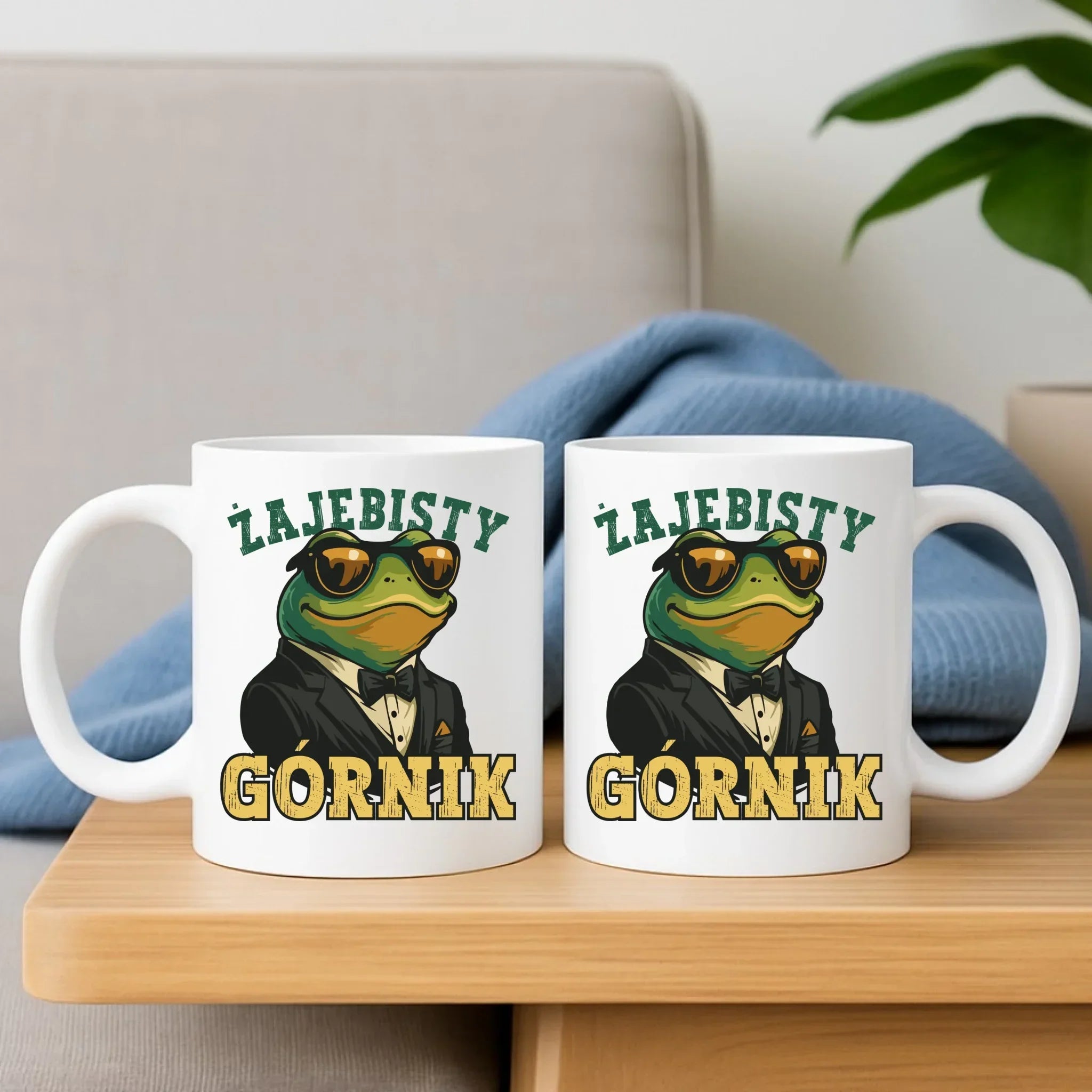 Zestaw poduszka i kubek - prezent dla górnika - Żajebisty górnik G18 - StoryCups.pl
