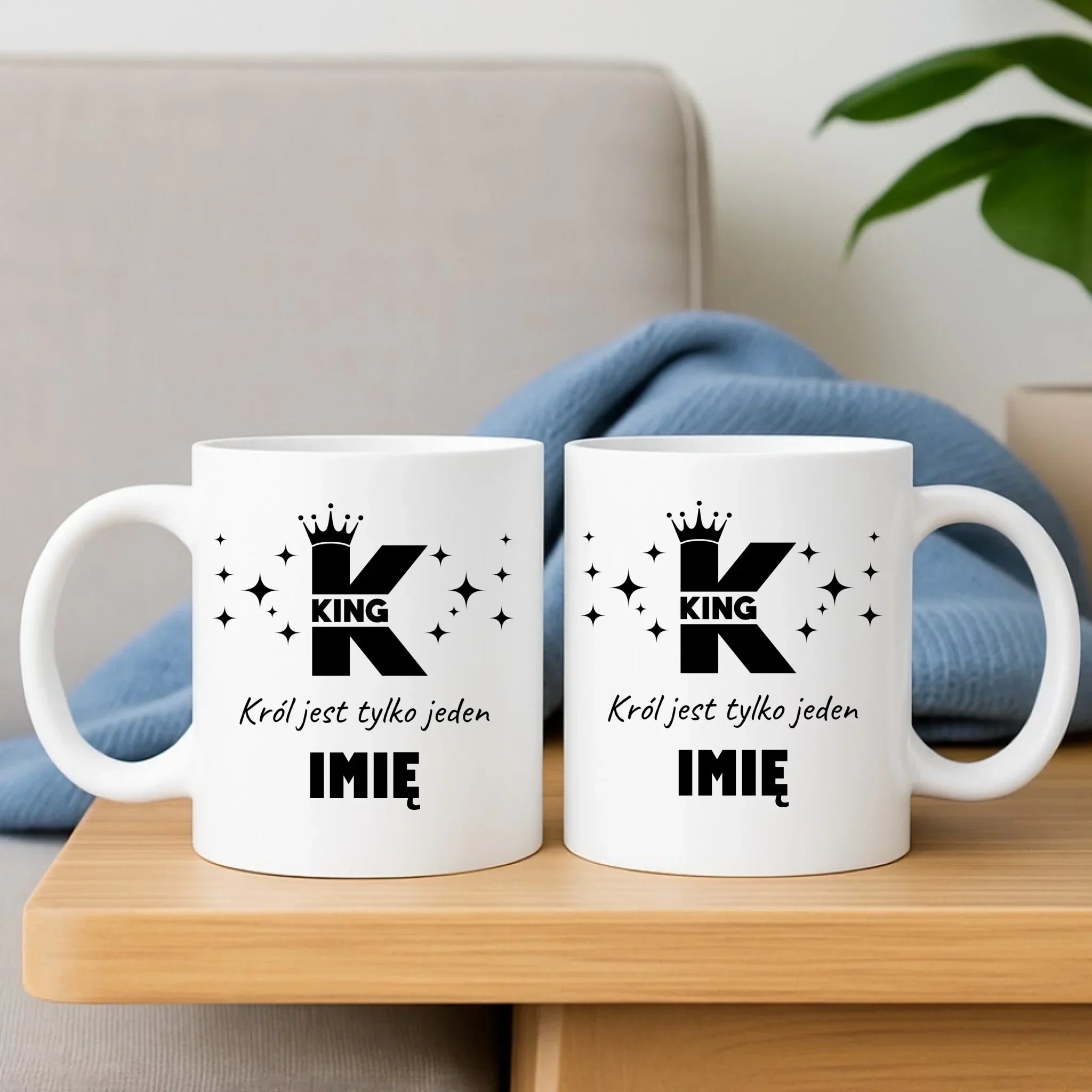 Zestaw poduszka i kubek dla niego - King Król jest tylko jeden - personalizowany W40 - StoryCups.pl