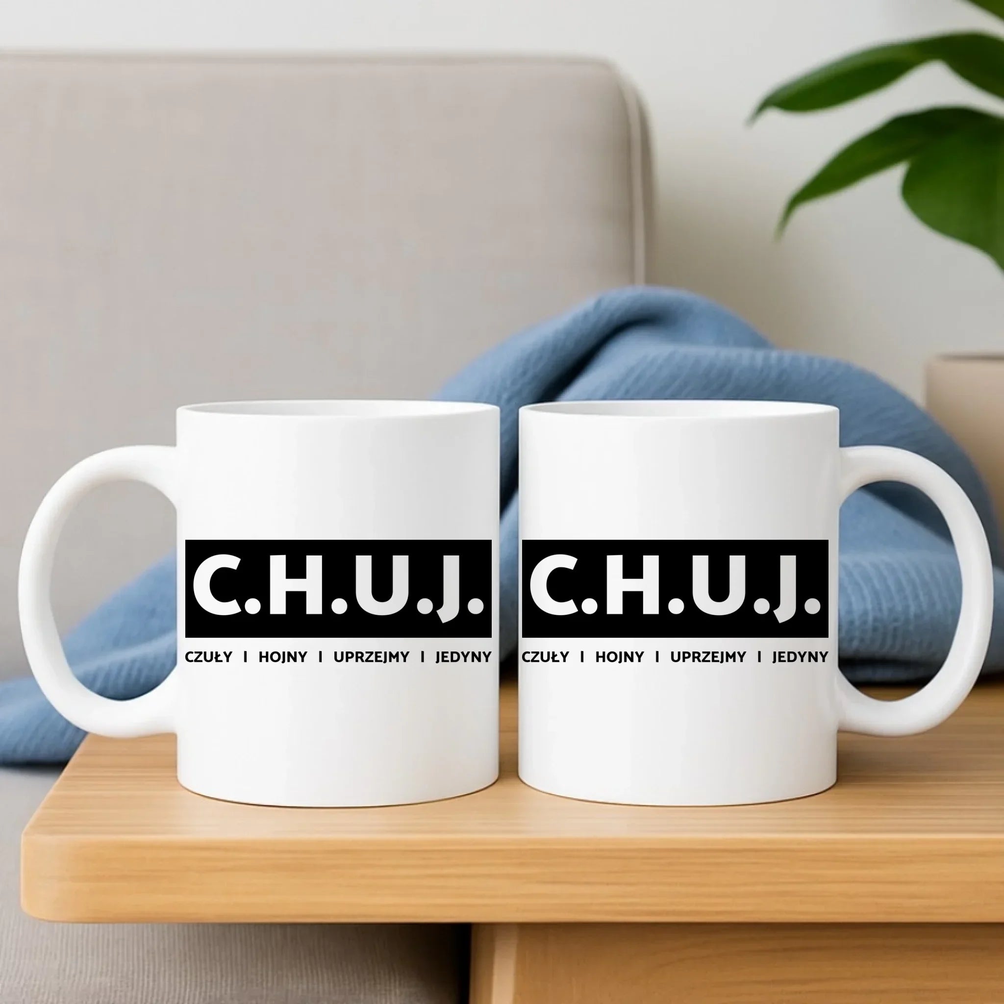 Zestaw poduszka i kubek - prezent dla kolegi na Dzień Chłopaka przyjaciela - C.H.U.J. - bez cenzury DCH12 - StoryCups.pl
