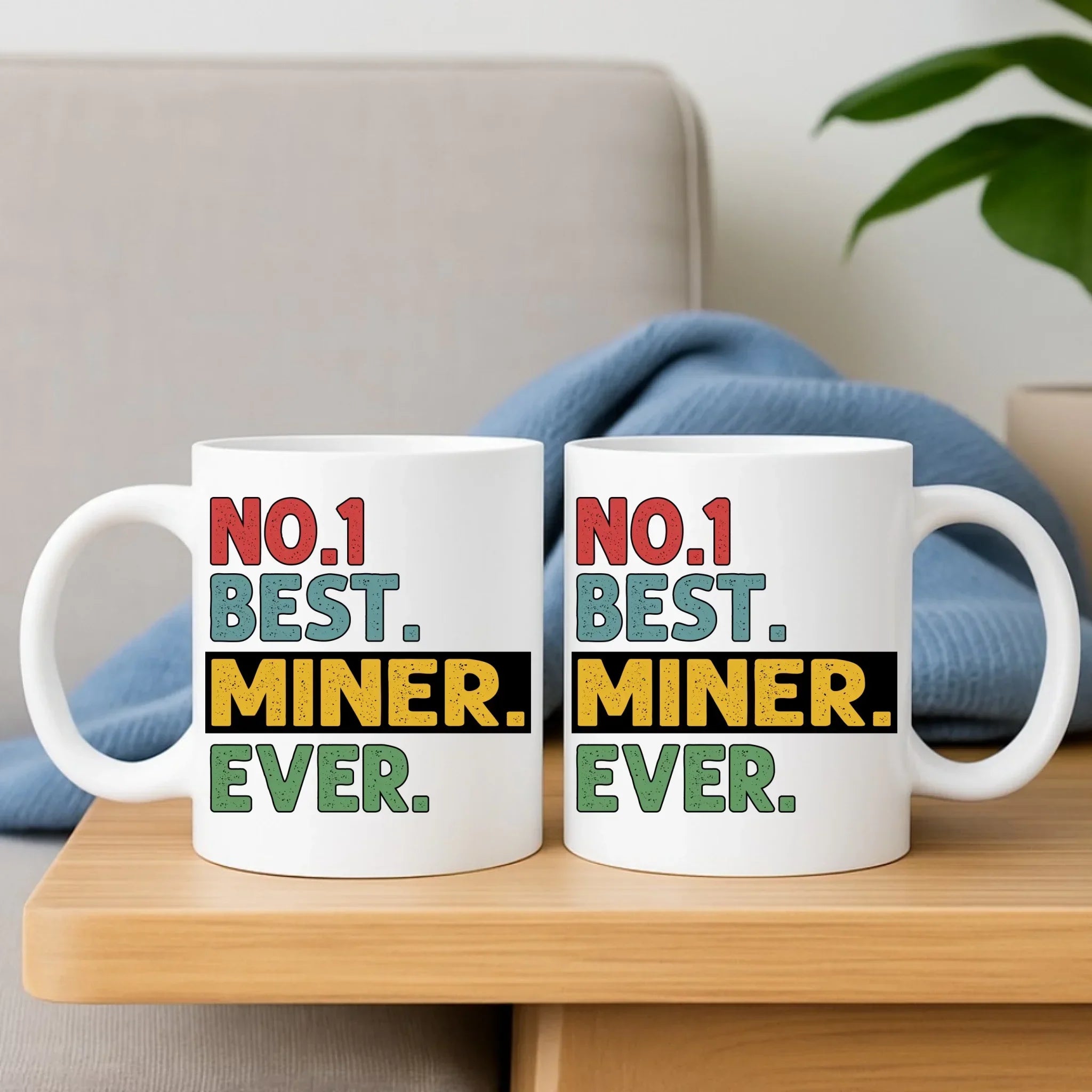 Zestaw poduszka i kubek - prezent dla górnika - Best miner ever G12 - StoryCups.pl