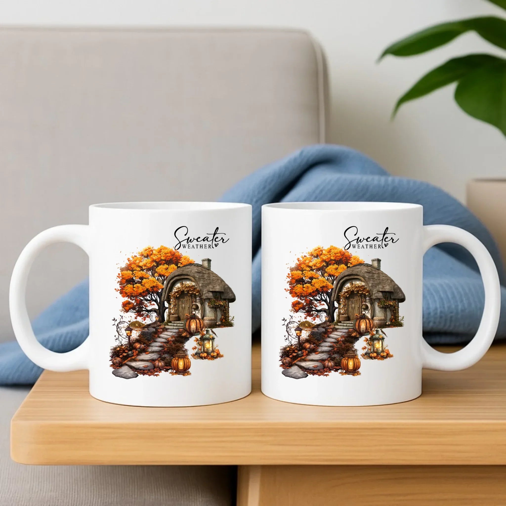 Zestaw poduszka i kubek jesienny - Sweater weather JS15 - StoryCups.pl