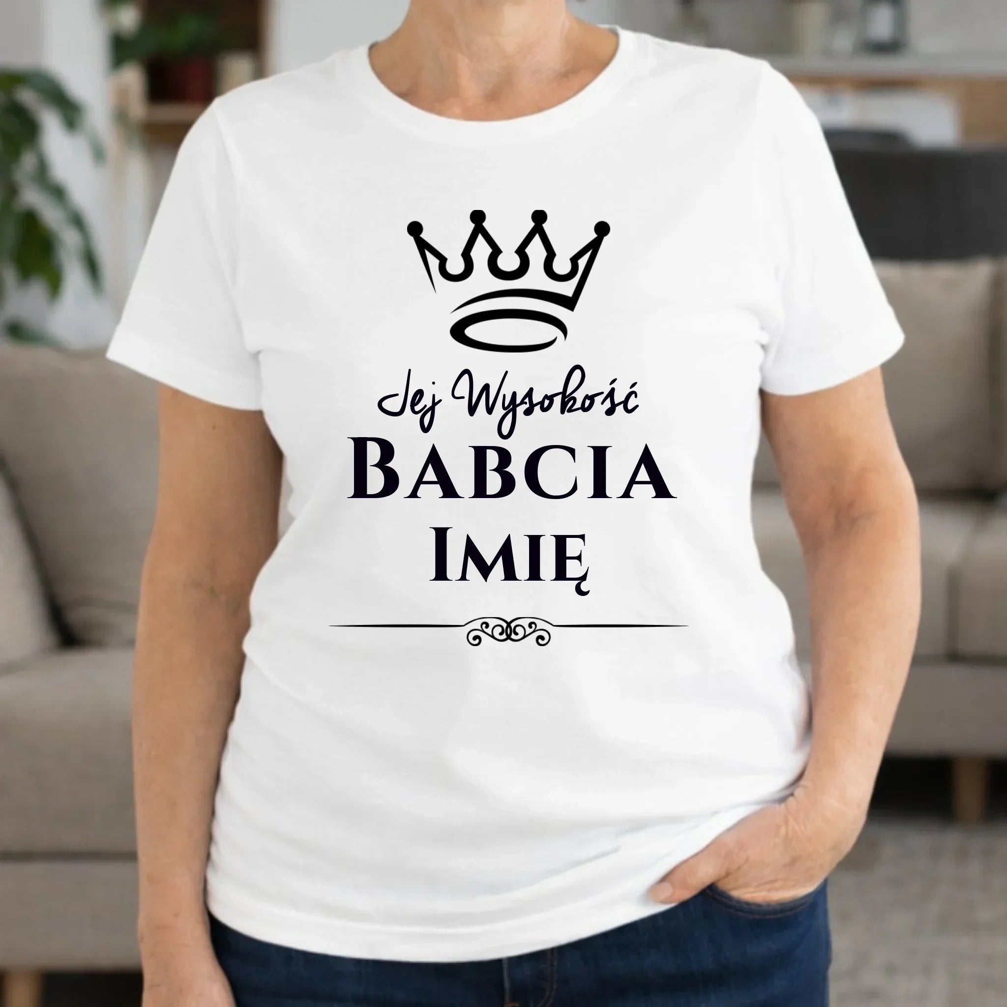 Koszulka dla babci - Jej Wysokość Babcia - personalizowana B11 - StoryCups.pl