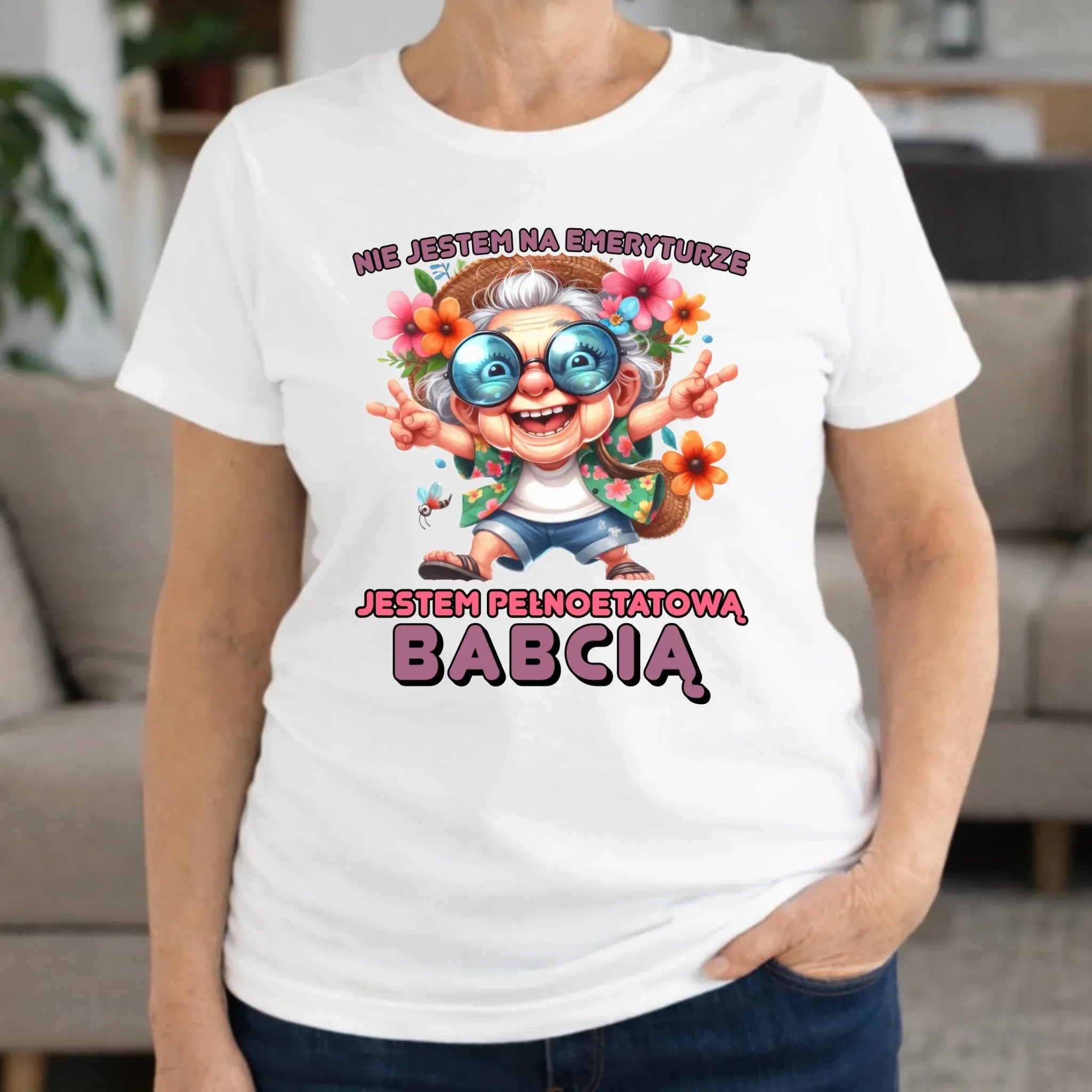 Koszulka dla babci - Pełnoetatowa babcia B20 - StoryCups.pl