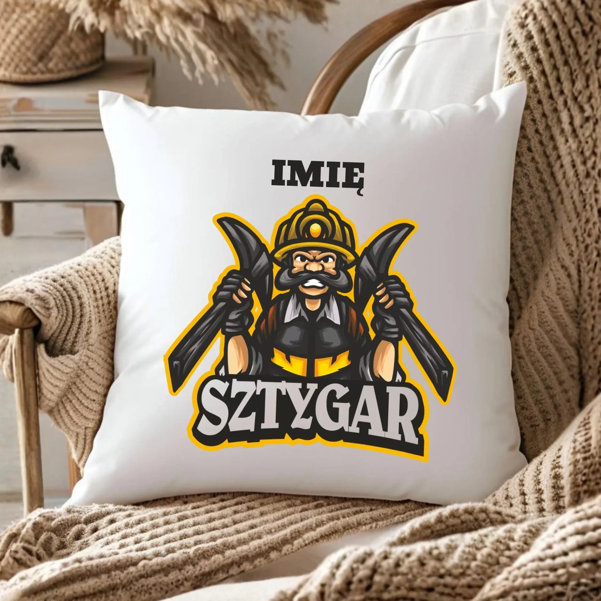 Poduszka - prezent dla górnika - Sztygar - personalizowana G15 - StoryCups.pl