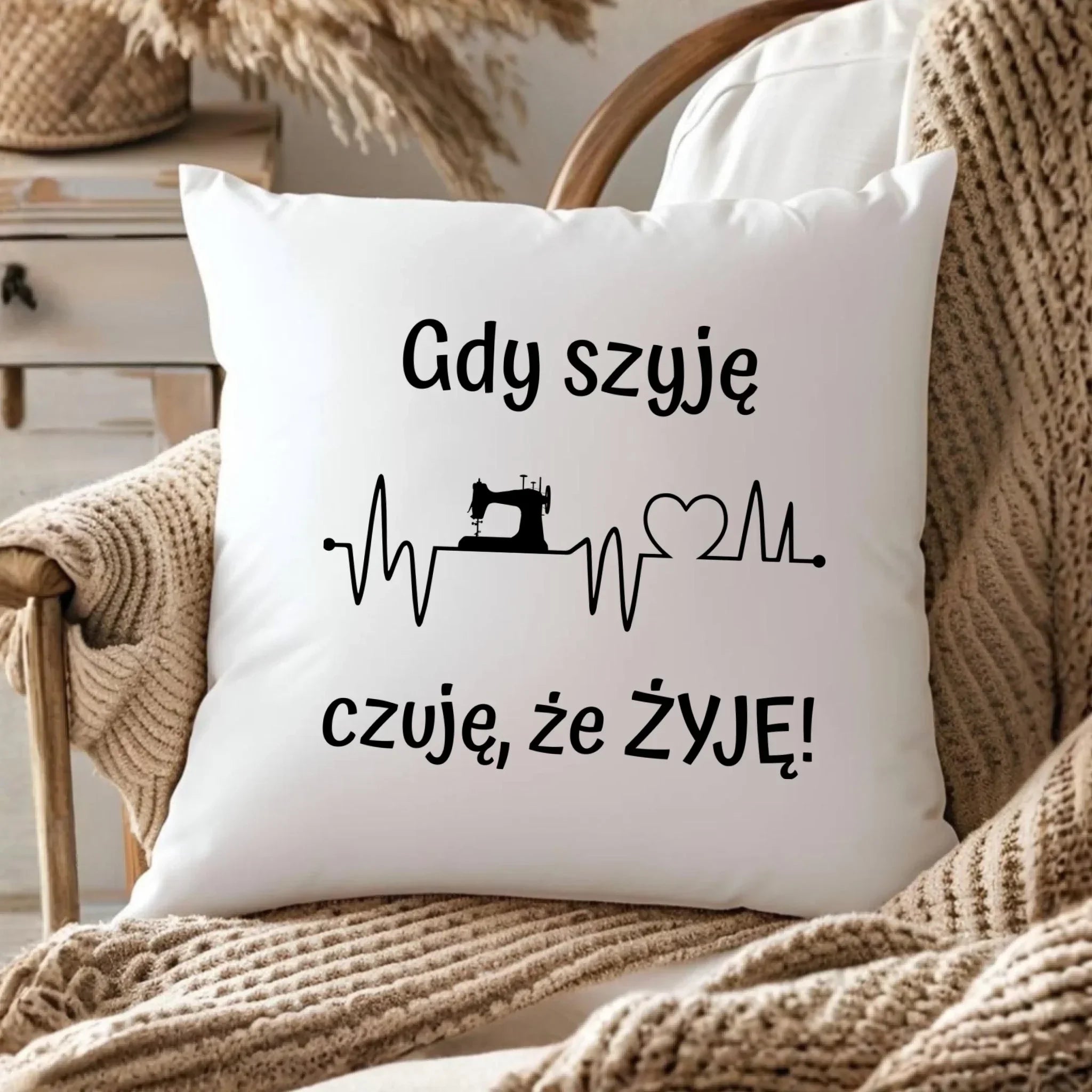 Poduszka szyciowa dla krawcowej - Gdy szyję czuję, że żyję HS12 - StoryCups.pl