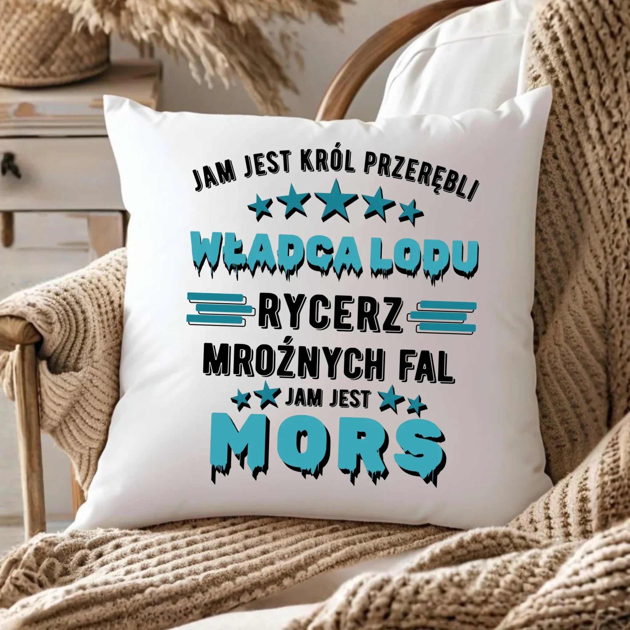 Poduszka - prezent dla morsa - Jam jest Król przerębli Jam jest mors HM13 - StoryCups.pl