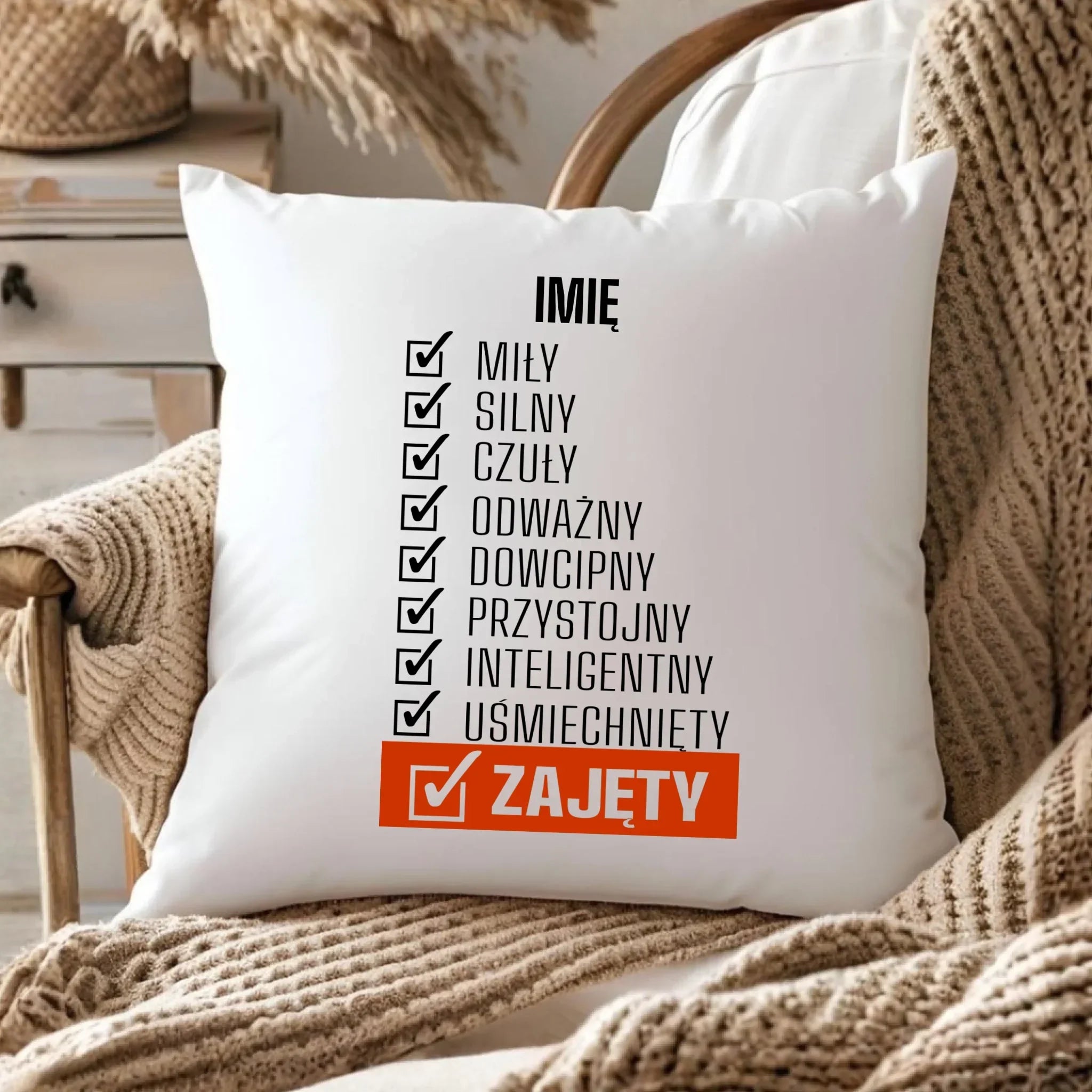 Poduszka - Zajęty prezent dla chłopaka męża narzeczonego - personalizowana DCH05 - StoryCups.pl