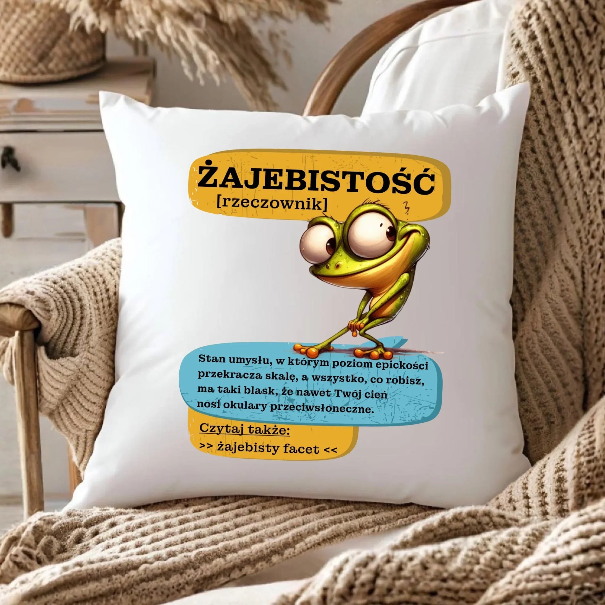 Poduszka - Żajebistość [rzeczownik] prezent na Dzień Chłopaka DCH06 - StoryCups.pl